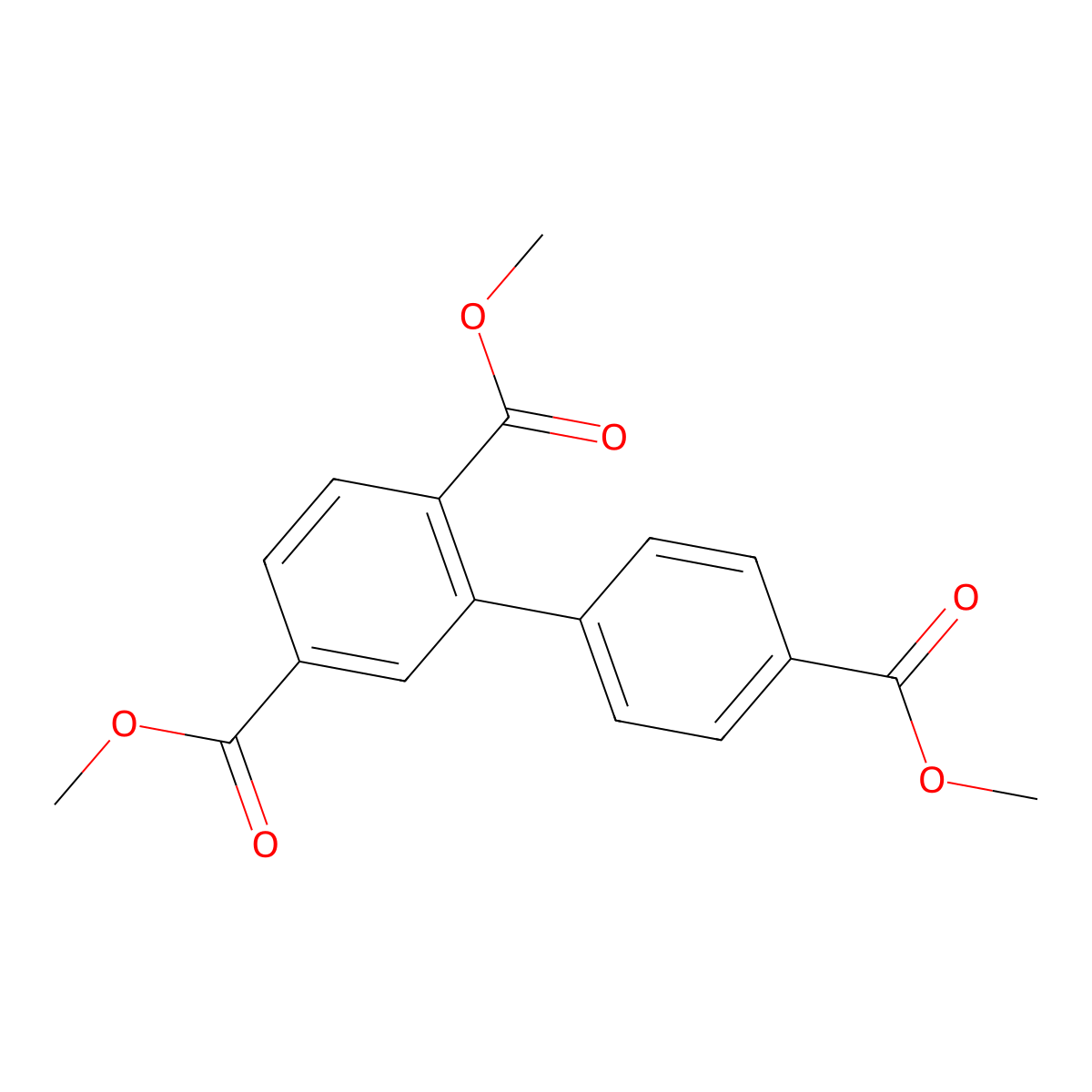 (1,1'-Biphenyl)-2,4',5-tricarboxylic acid, 2,4',5-trimethyl ester molecular structure, CAS 32741-92-7