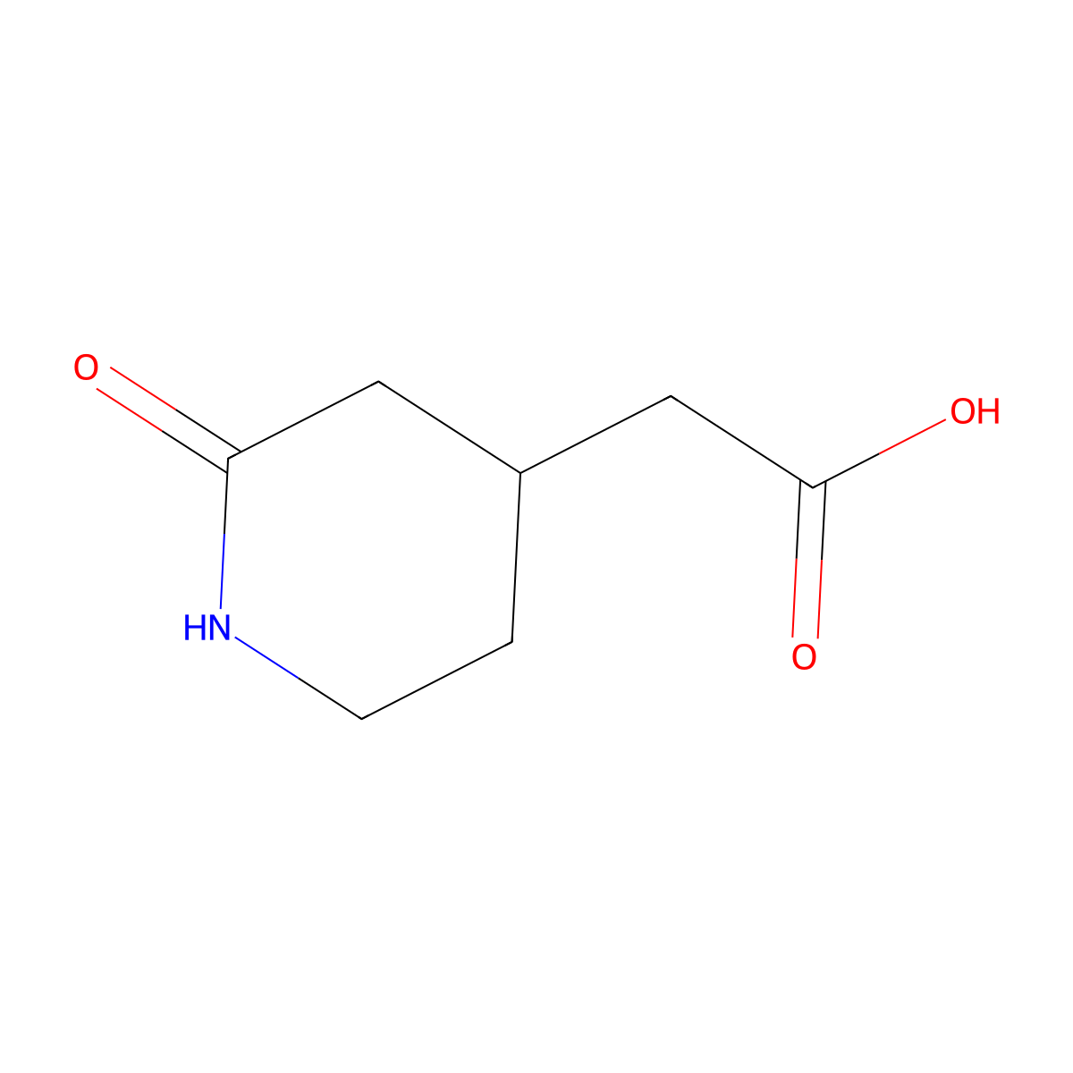 2-(2-Oxopiperidin-4-yl)acetic acid molecular structure, CAS 32741-96-1