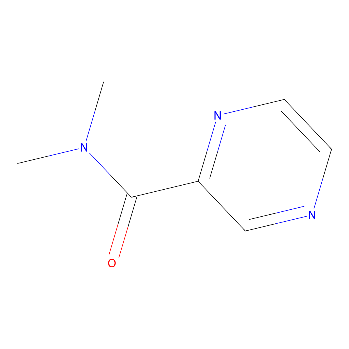 N,N-Dimethyl 2-pyrazinecarboxamide molecular structure, CAS 32743-27-4