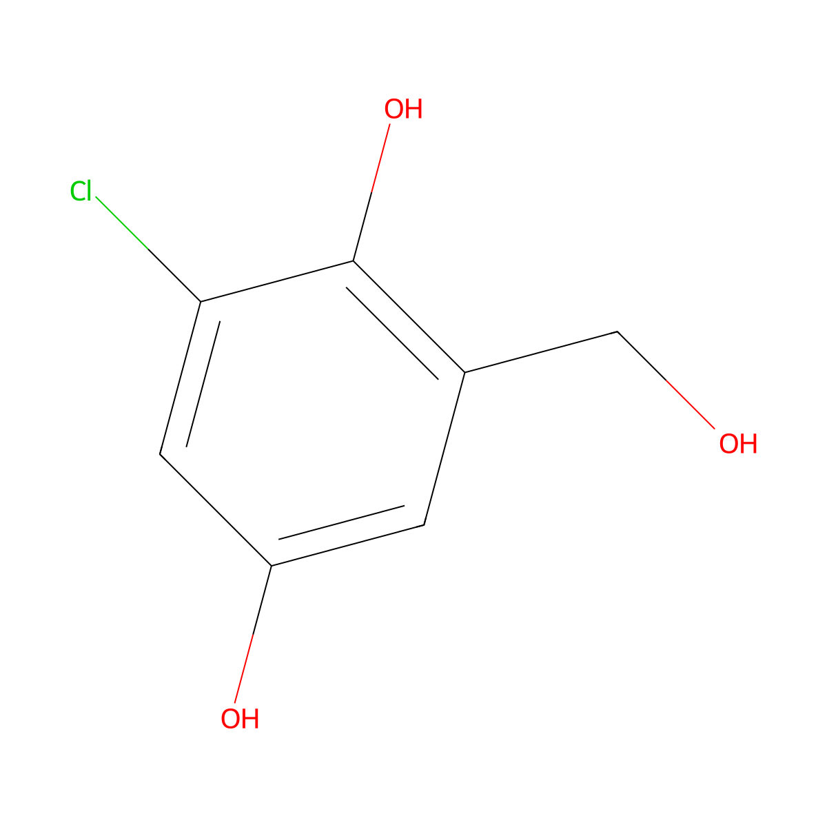 3-Chloro-2,5-dihydroxybenzyl alcohol molecular structure, CAS 32744-80-2