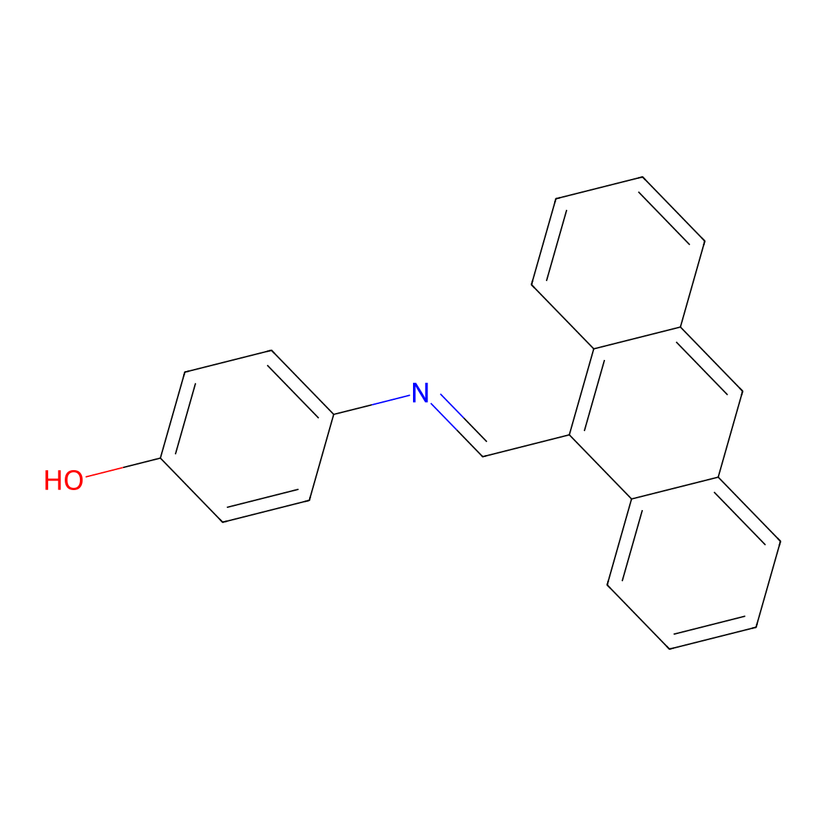 N-(9-Anthracenylmethylene)-4-hydroxyaniline molecular structure, CAS 32745-90-7
