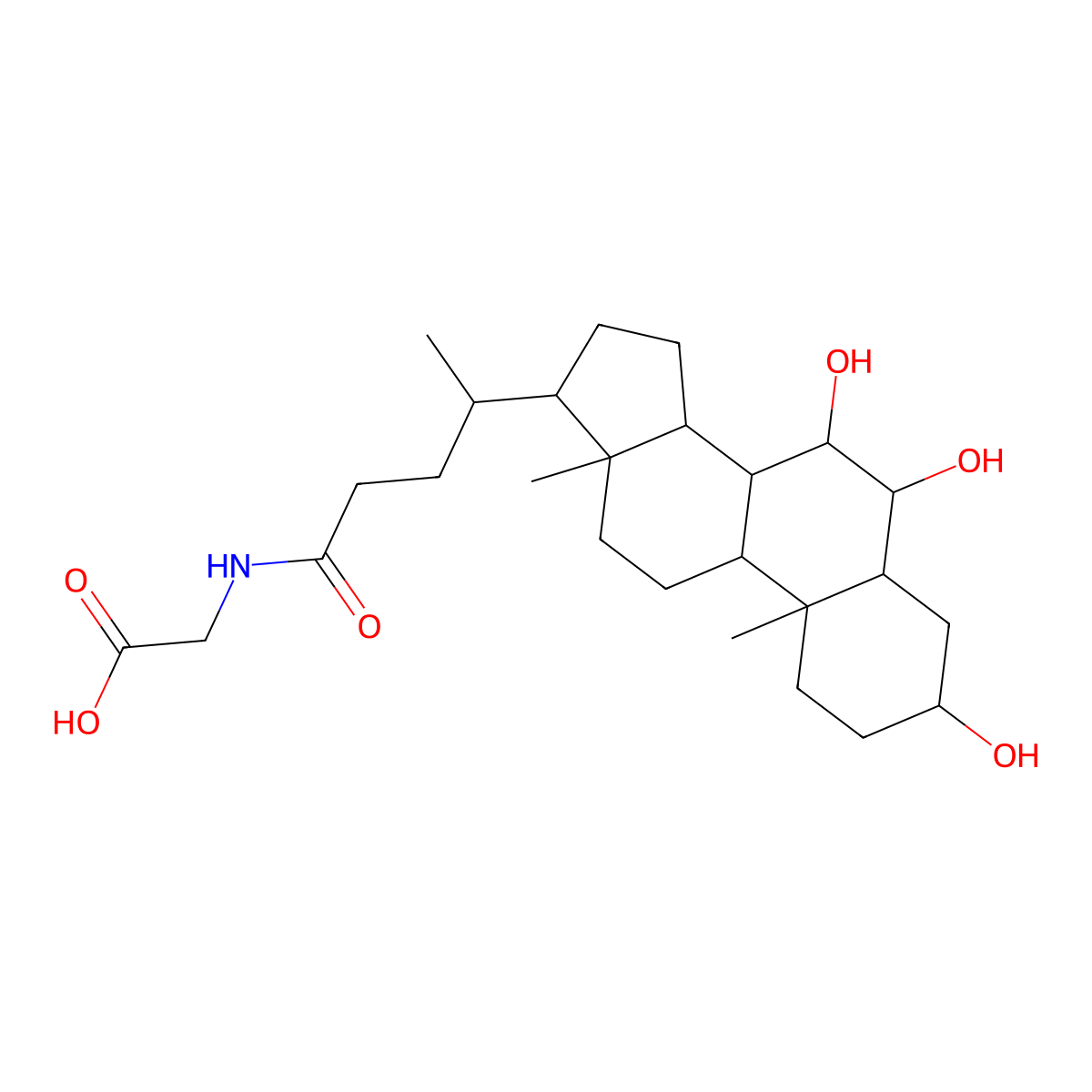 Glycohyocholic acid molecular structure, CAS 32747-08-3