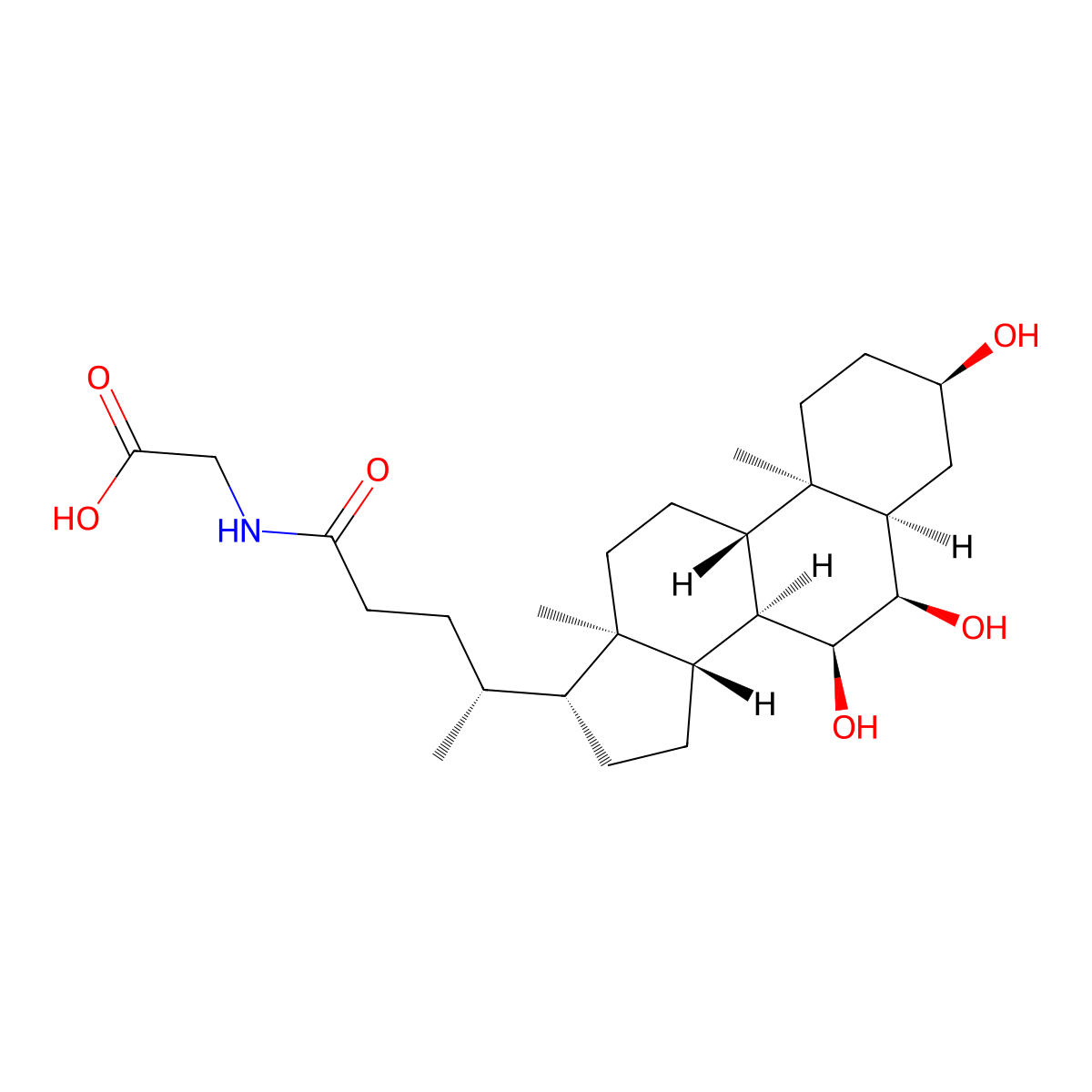 Glycohyocholic acid molecular structure, CAS 32747-08-3