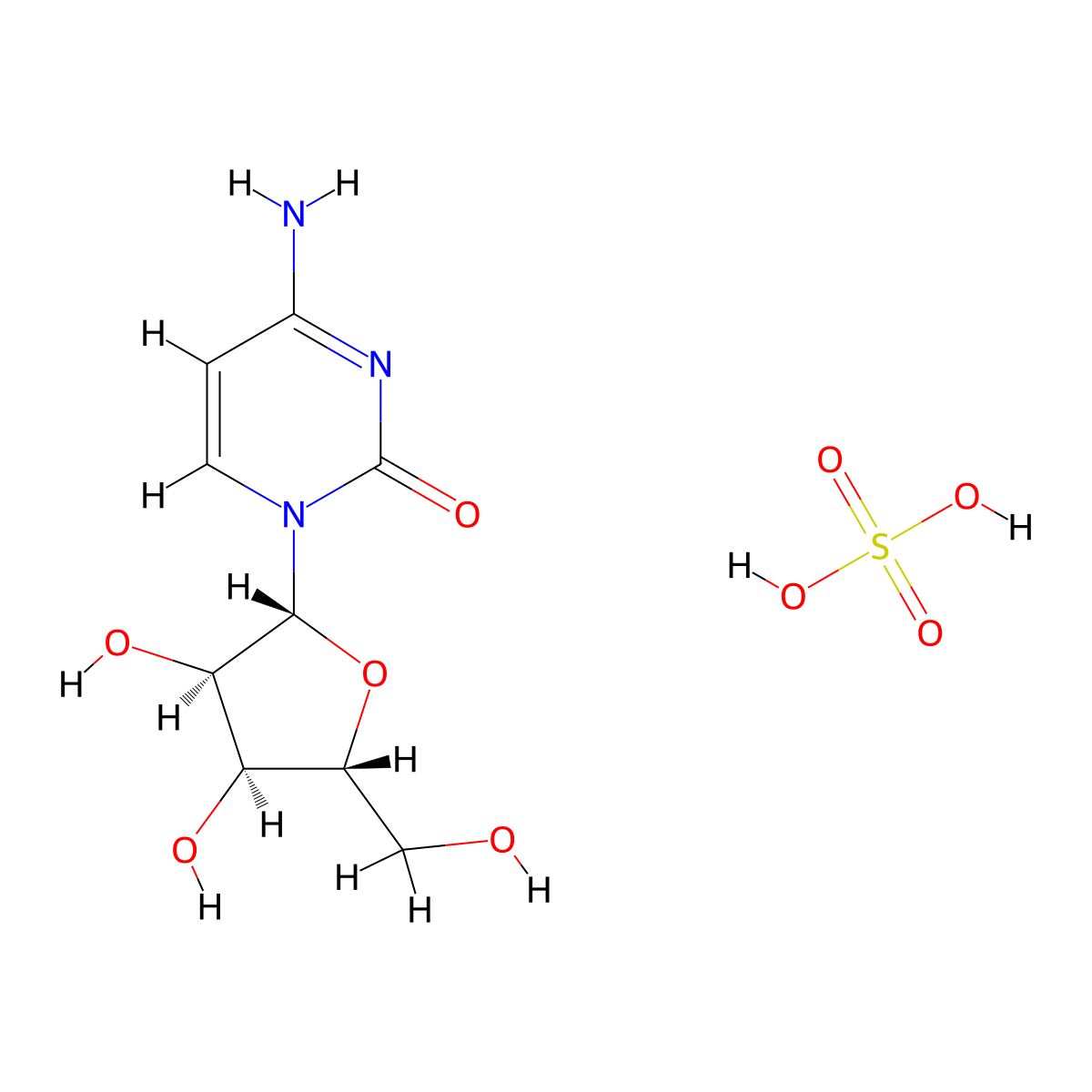 Cytidine sulfate molecular structure, CAS 32747-18-5