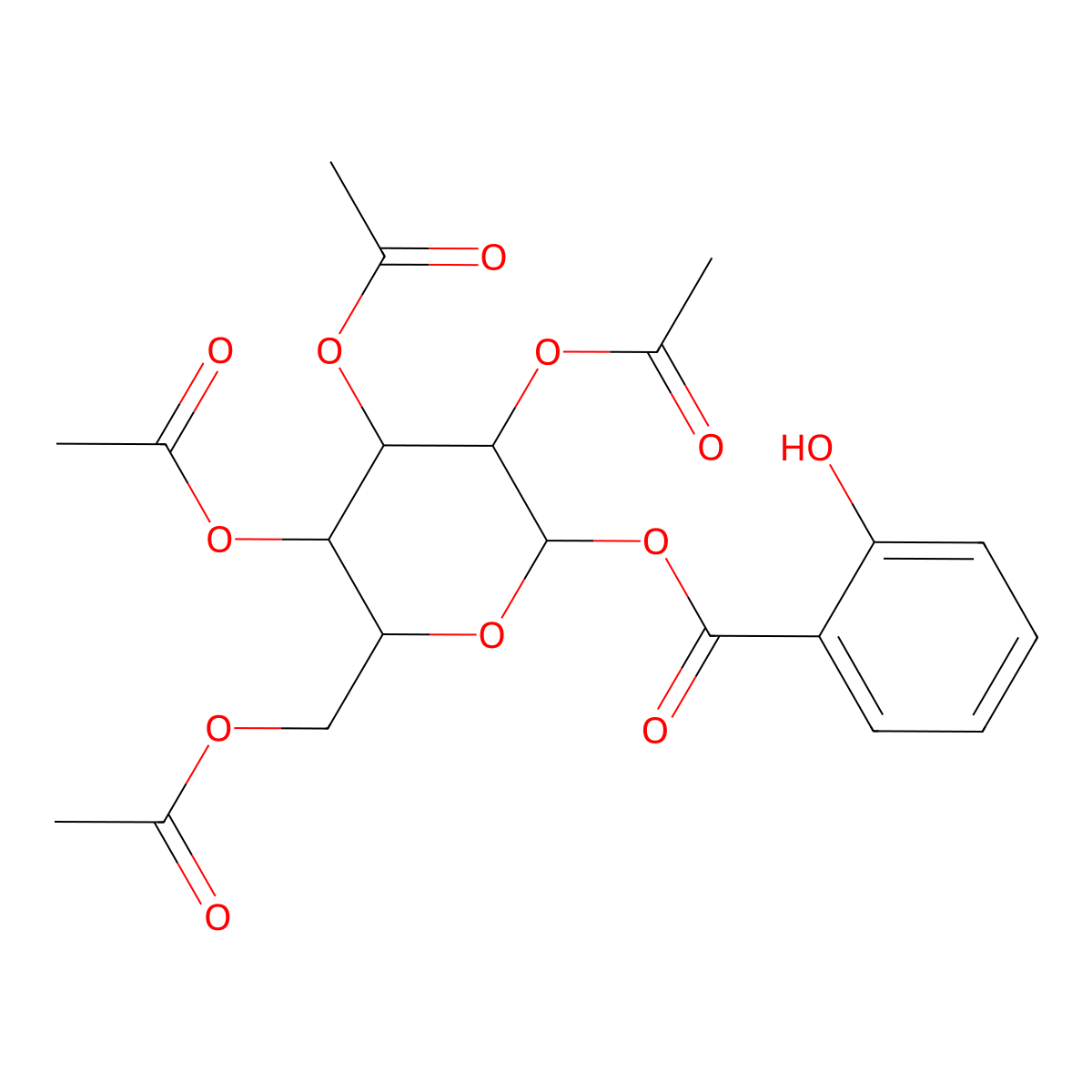 2,3,4,6-Tetra-O-acetyl-b-D-glucopyranosyl salicylate molecular structure, CAS 32748-59-7