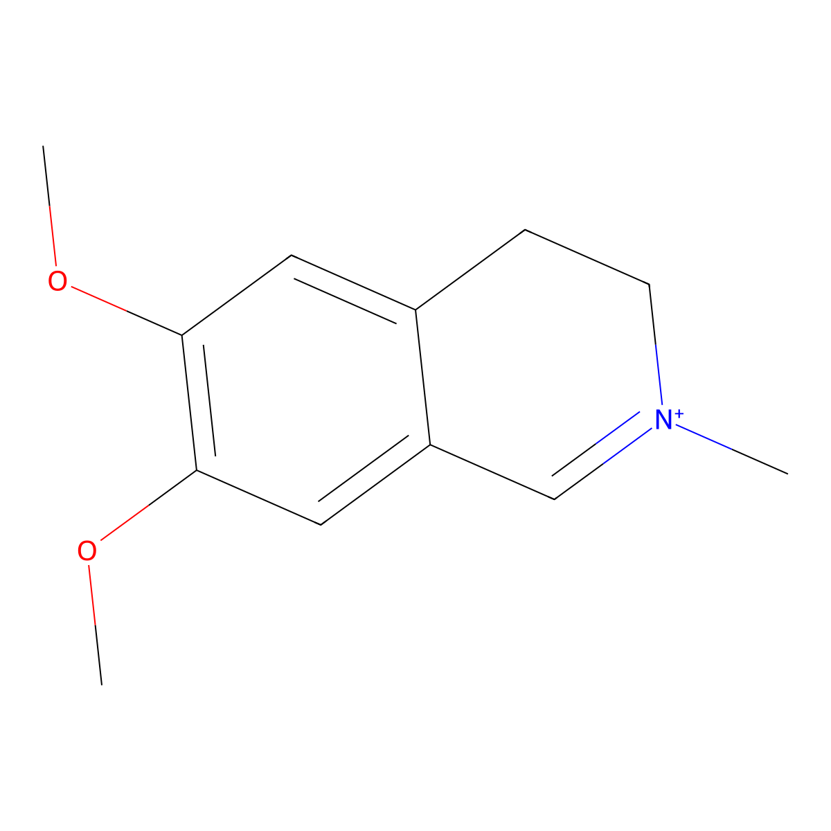 3,4-Dihydro-6,7-dimethoxy-2-methylisoquinolinium molecular structure, CAS 32749-01-2