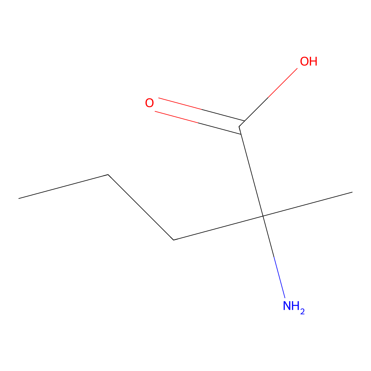 2-Amino-2-methylpentanoic acid molecular structure, CAS 3275-37-4