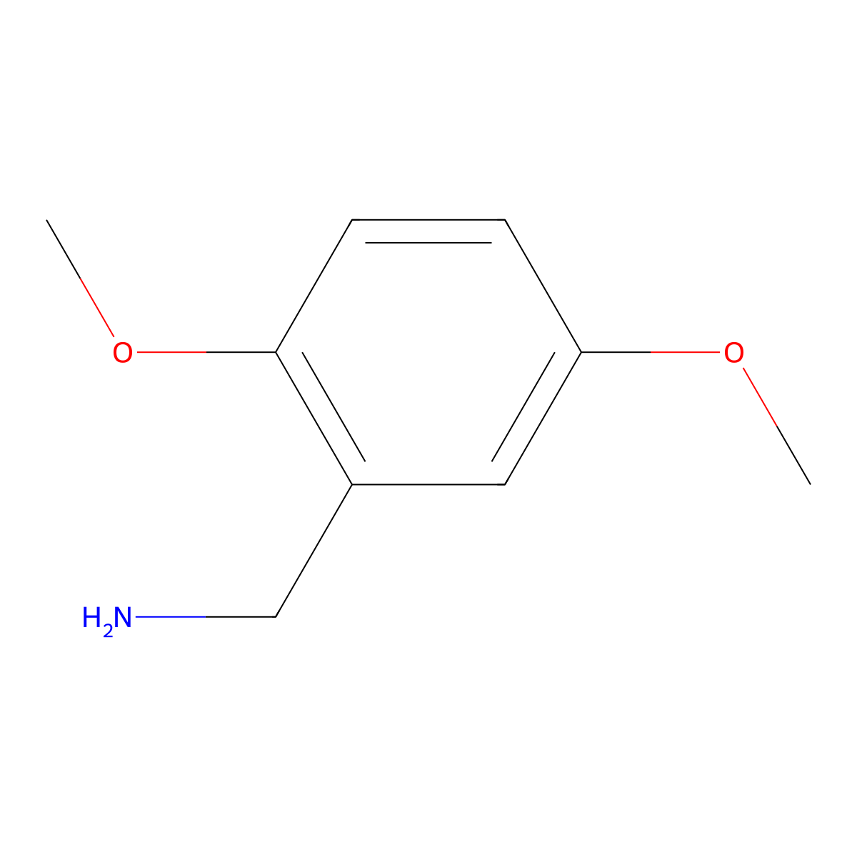 2,5-Dimethoxybenzenemethanamine molecular structure, CAS 3275-95-4