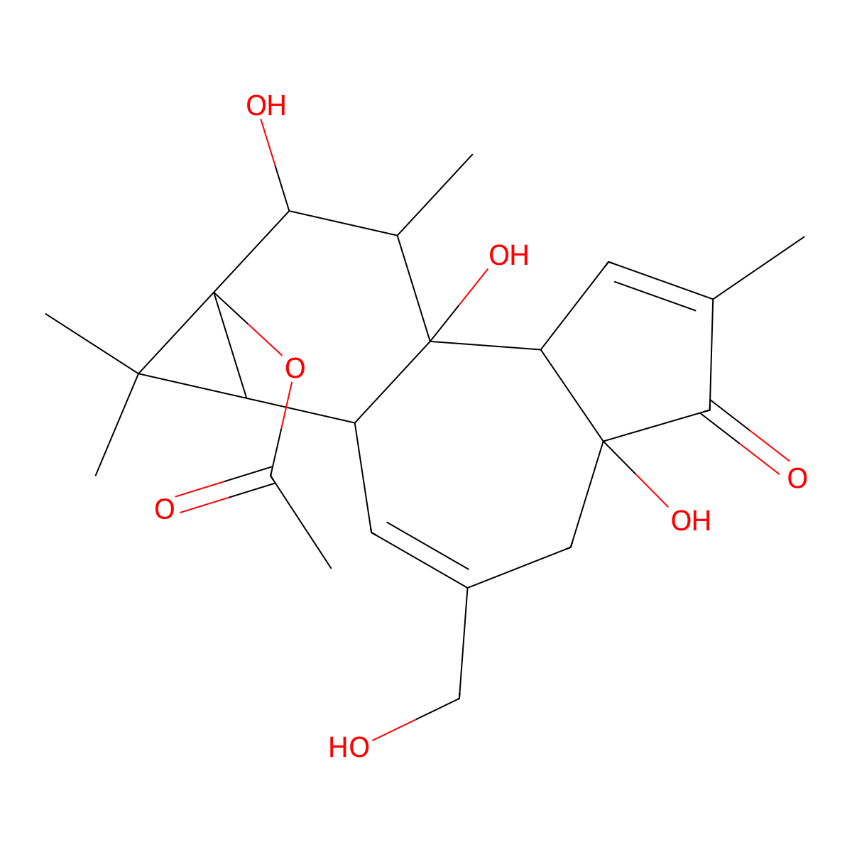 Phorbol 13-acetate molecular structure, CAS 32752-29-7