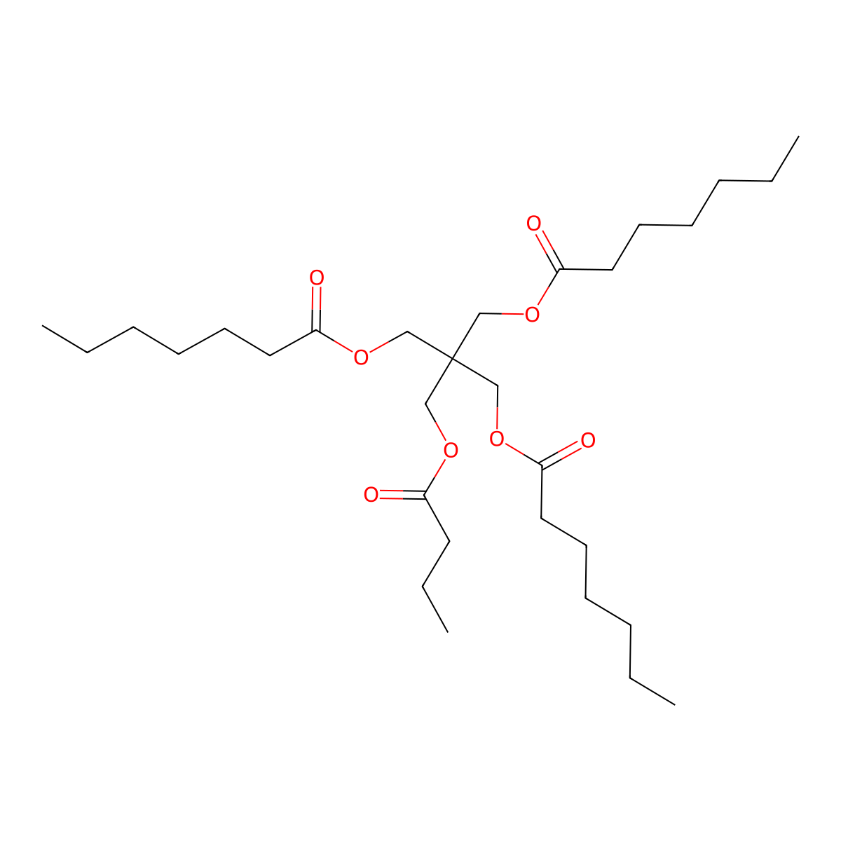 2-((1-Oxobutoxy)methyl)-2-(((1-oxoheptyl)oxy)methyl)propane-1,3-diyl bisheptanoate molecular structure, CAS 32753-14-3