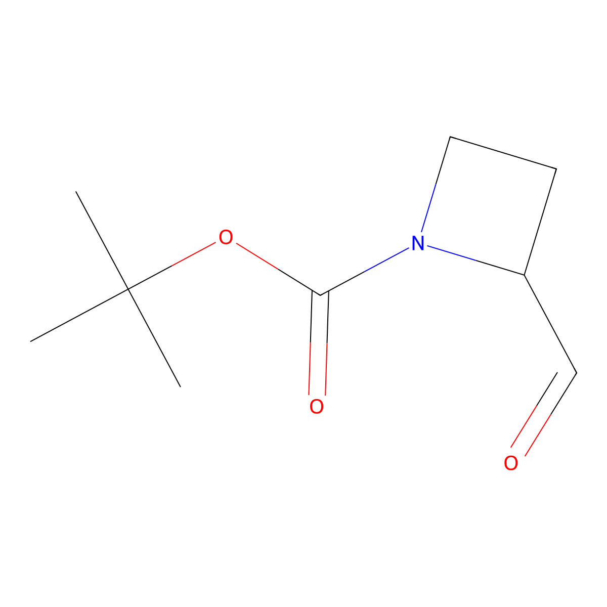 tert-butyl (2R)-2-formylazetidine-1-carboxylate molecular structure, CAS 327605-04-9