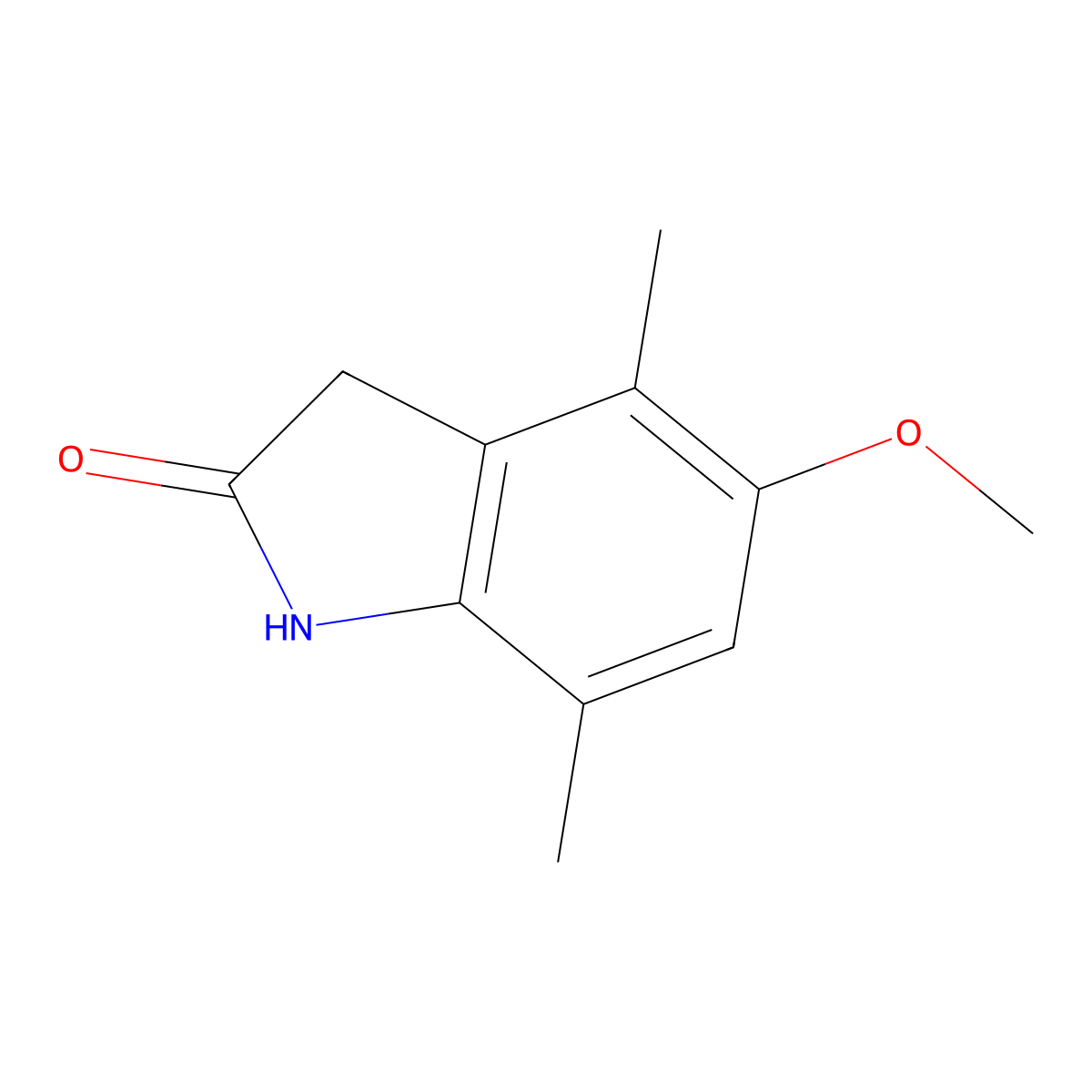 5-methoxy-4,7-dimethyl-2,3-dihydro-1H-indol-2-one molecular structure, CAS 327615-31-6