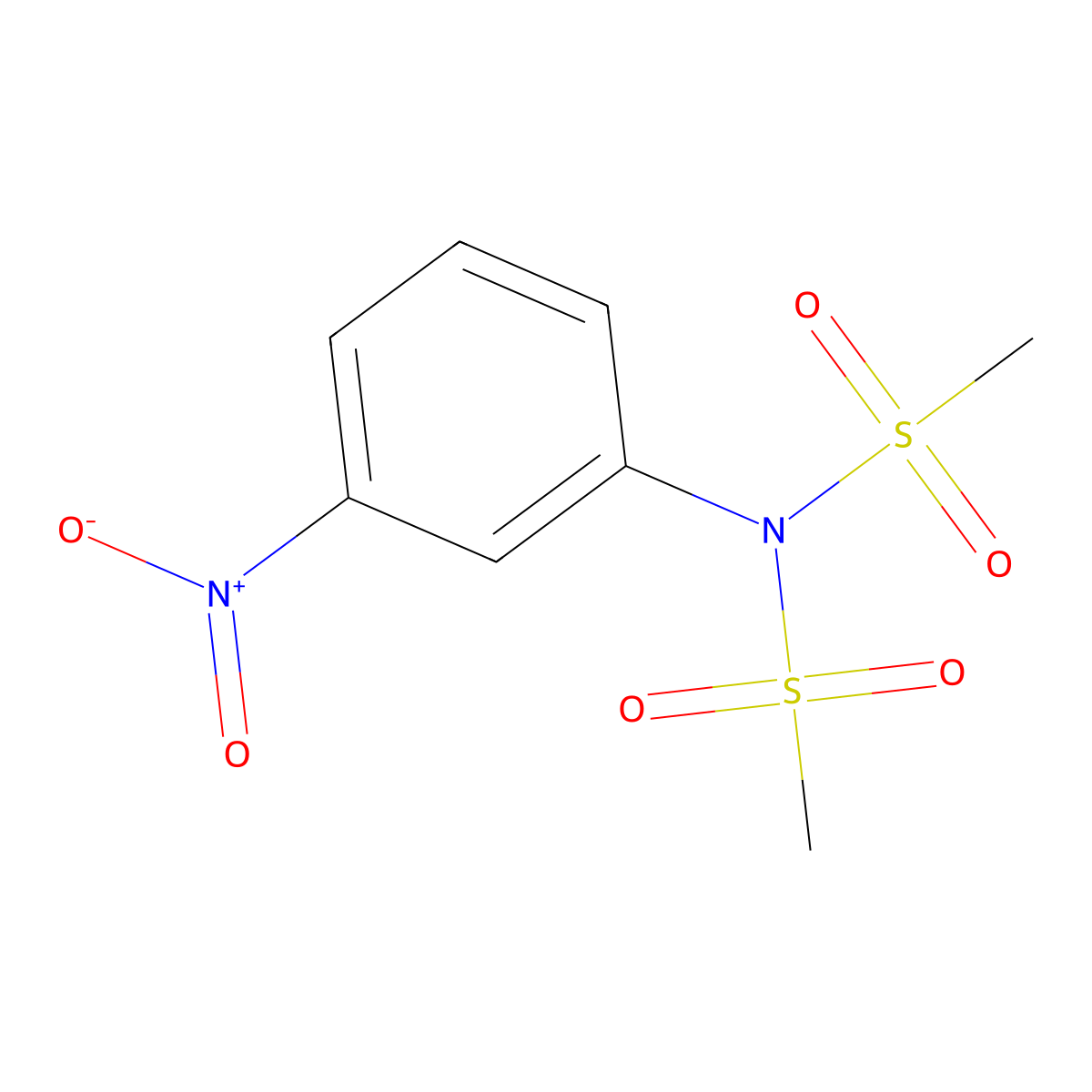 N-methanesulfonyl-N-(3-nitrophenyl)methanesulfonamide molecular structure, CAS 32763-32-9