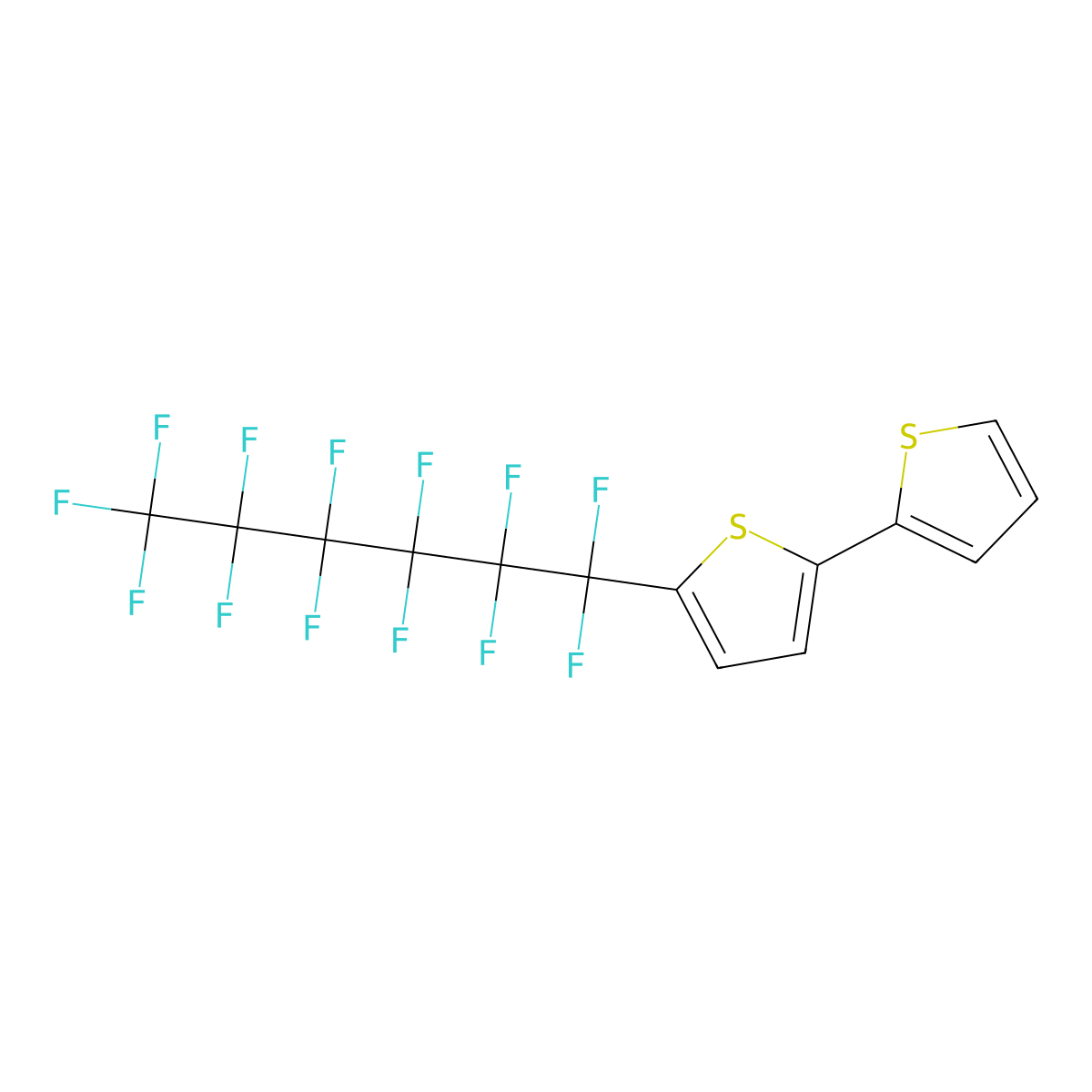 5-(Tridecafluorohexyl)-2,2'-bithiophene molecular structure, CAS 327630-34-2