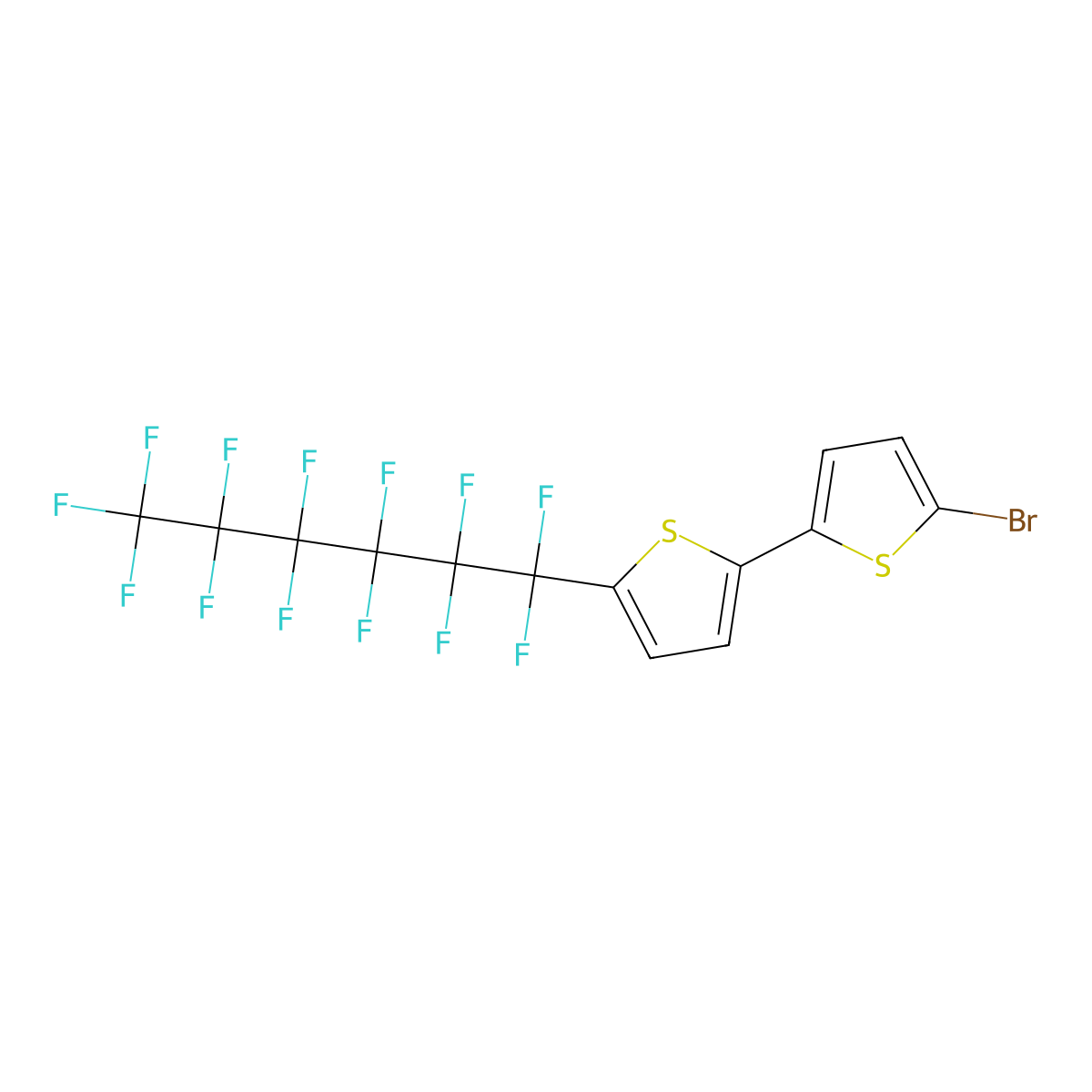 5-Bromo-5'-(tridecafluorohexyl)-2,2'-bithiophene molecular structure, CAS 327630-35-3
