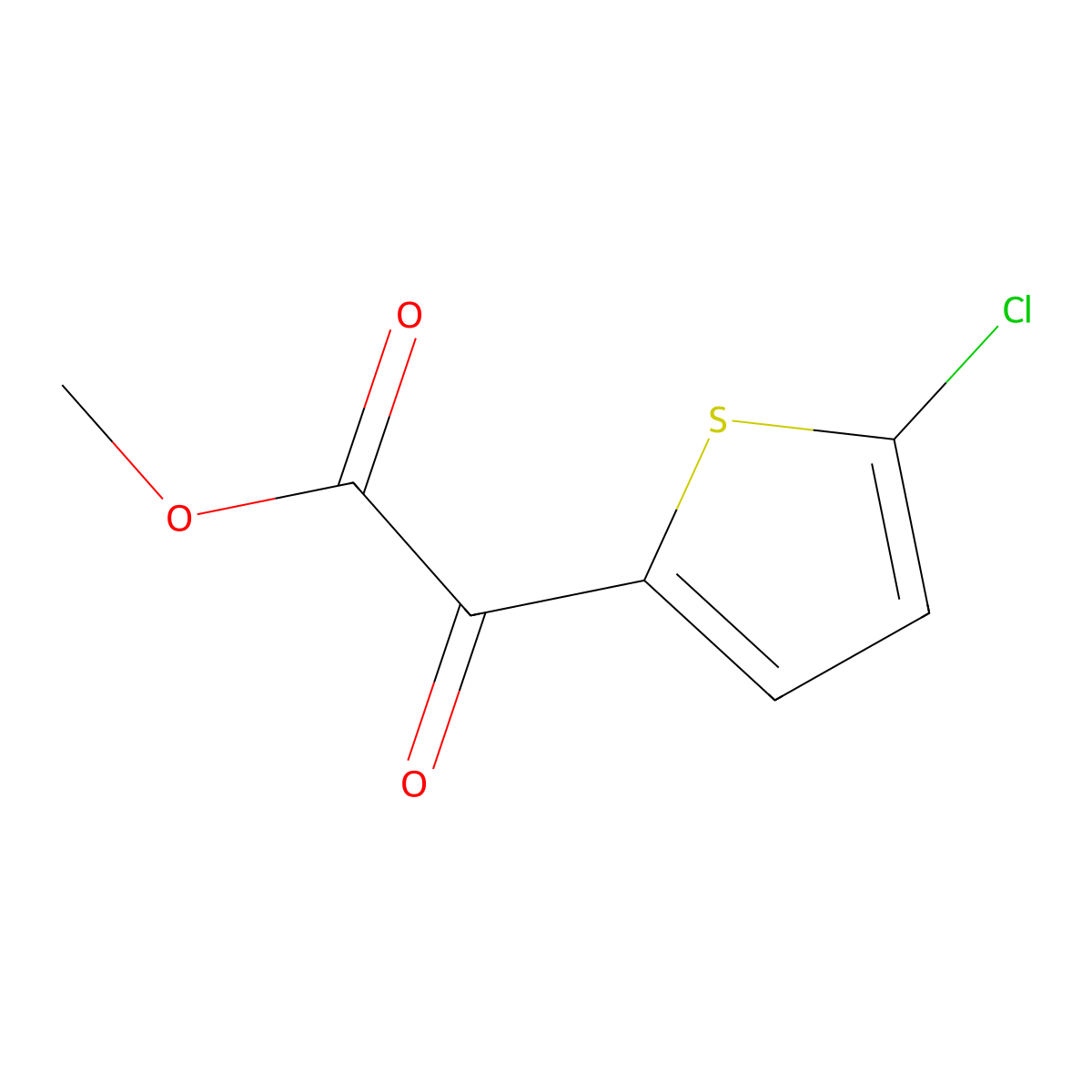 Methyl 2-(5-chlorothiophen-2-yl)-2-oxoacetate molecular structure, CAS 32766-62-4