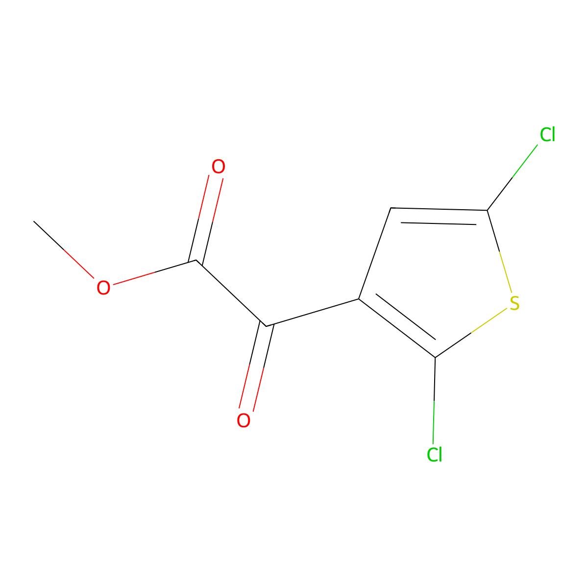 Methyl (2,5-dichlorothiophen-3-yl)(oxo)acetate molecular structure, CAS 32766-63-5