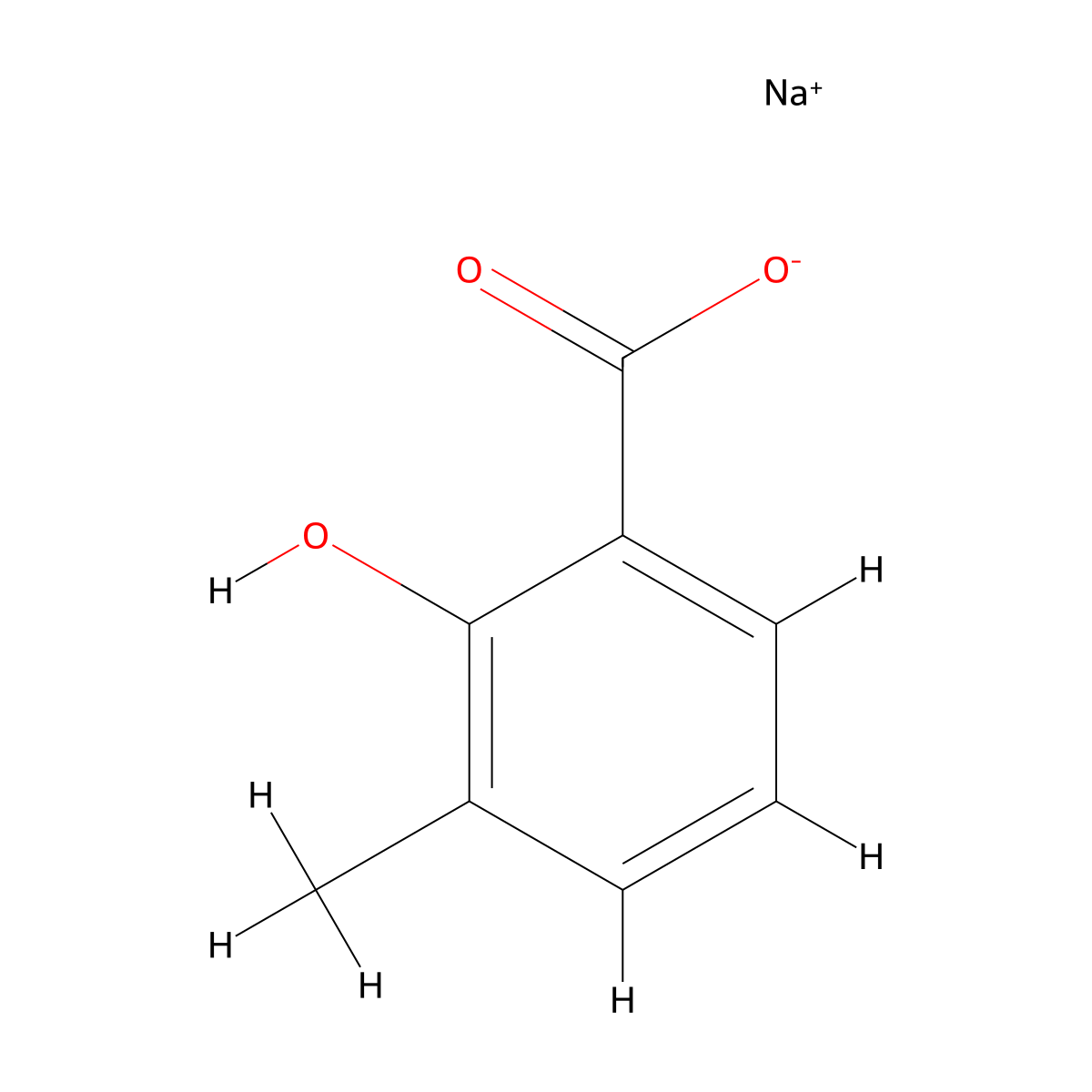 Sodium 3-methylsalicylate molecular structure, CAS 32768-20-0