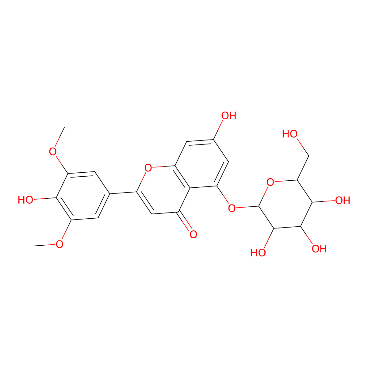 Tricin 5-glucoside molecular structure, CAS 32769-00-9