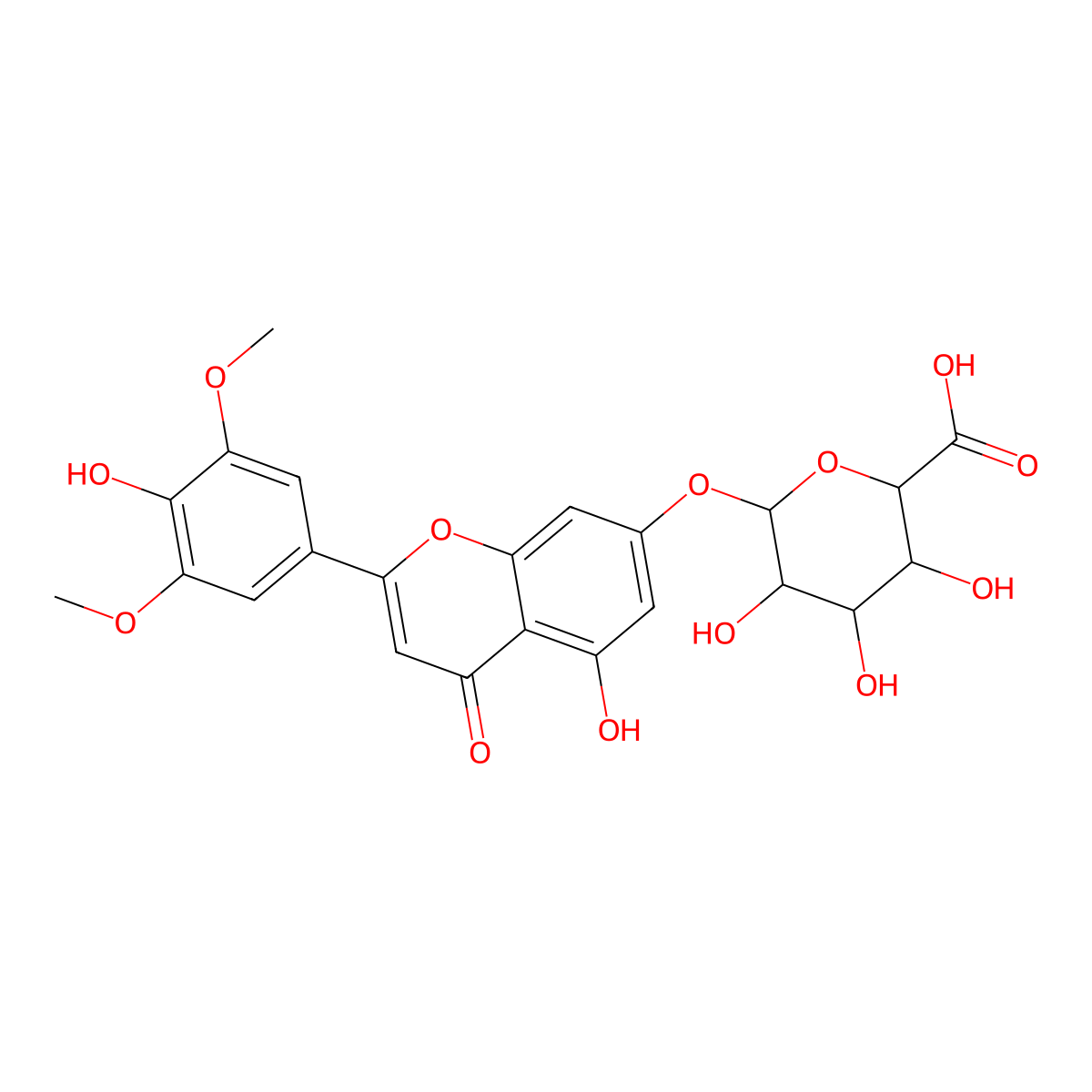 Tricin 7-O-glucuronide molecular structure, CAS 32769-02-1