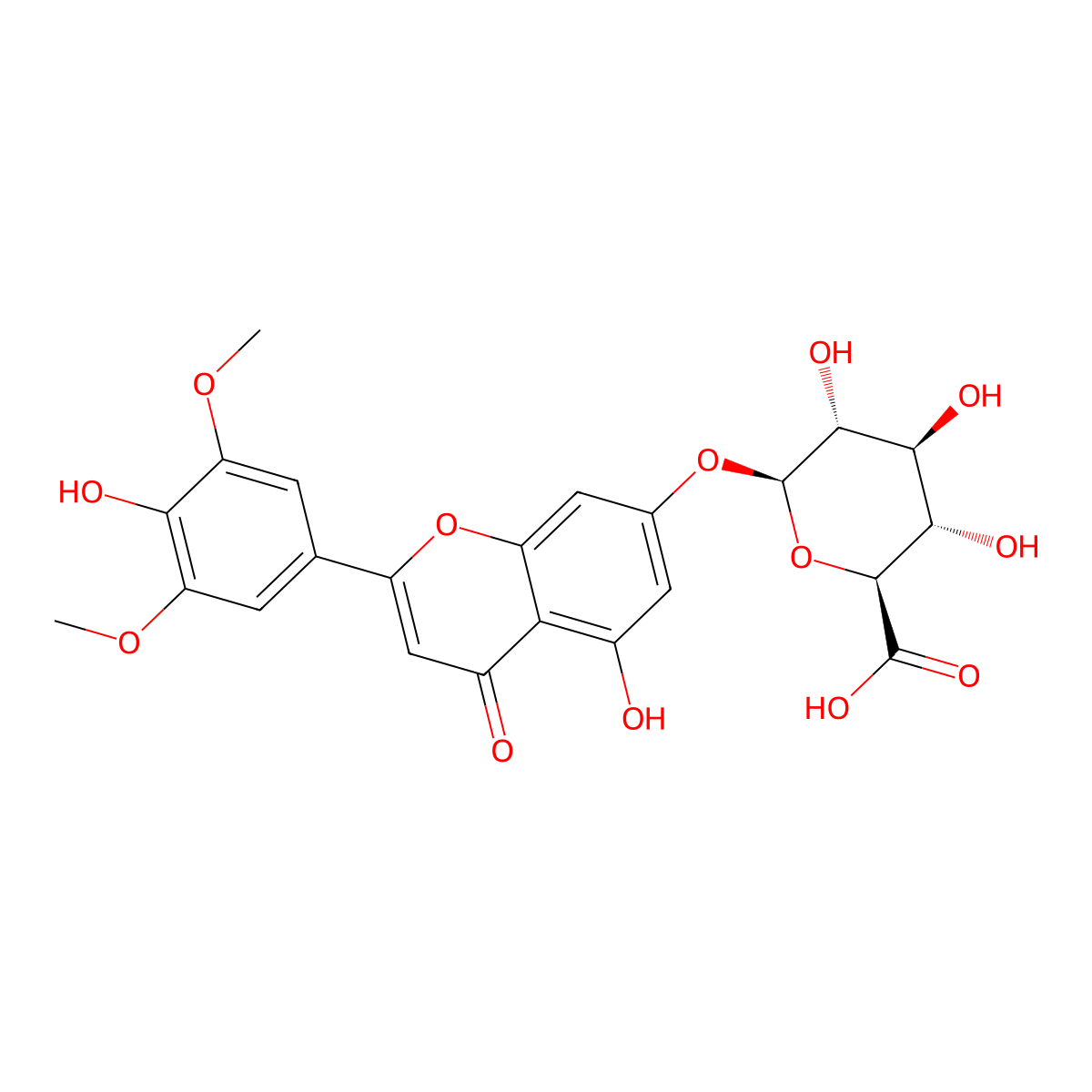 Tricin 7-O-glucuronide molecular structure, CAS 32769-02-1