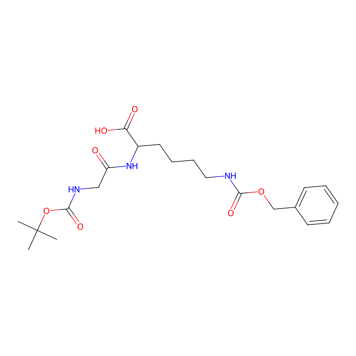 N6-((Benzyloxy)carbonyl)-N2-((tert-butoxycarbonyl)glycyl)-L-lysine molecular structure, CAS 32769-95-2