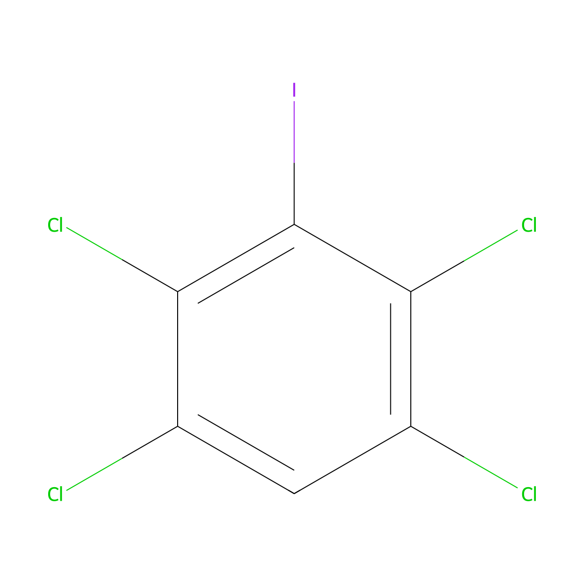 1-Iodo-2,3,5,6-tetrachlorobenzene molecular structure, CAS 32770-82-4