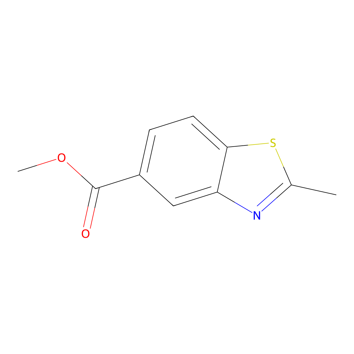 Methyl 2-methyl-5-benzothiazolecarboxylate molecular structure, CAS 32770-98-2