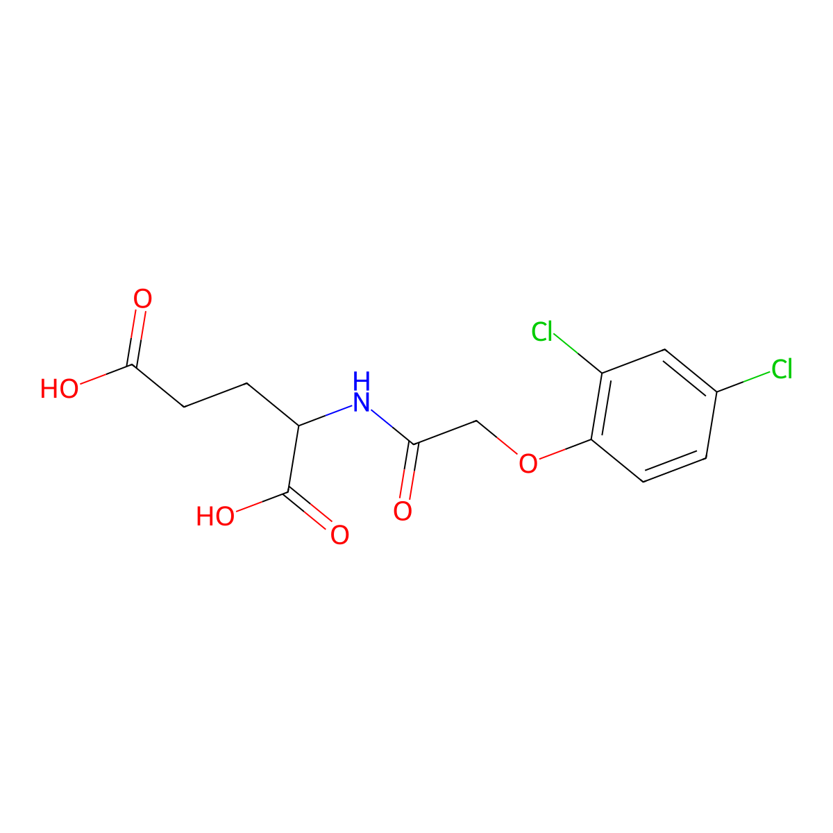 N-(2-(2,4-Dichlorophenoxy)acetyl)-L-glutamic acid molecular structure, CAS 32773-59-4