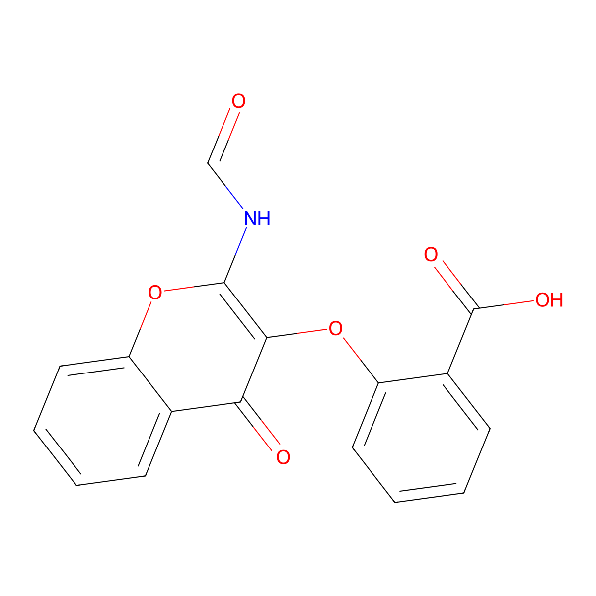 Salicylic acid, 4-(4-oxo-4H-1-benzopyran-2-carboxamido)- molecular structure, CAS 32773-97-0