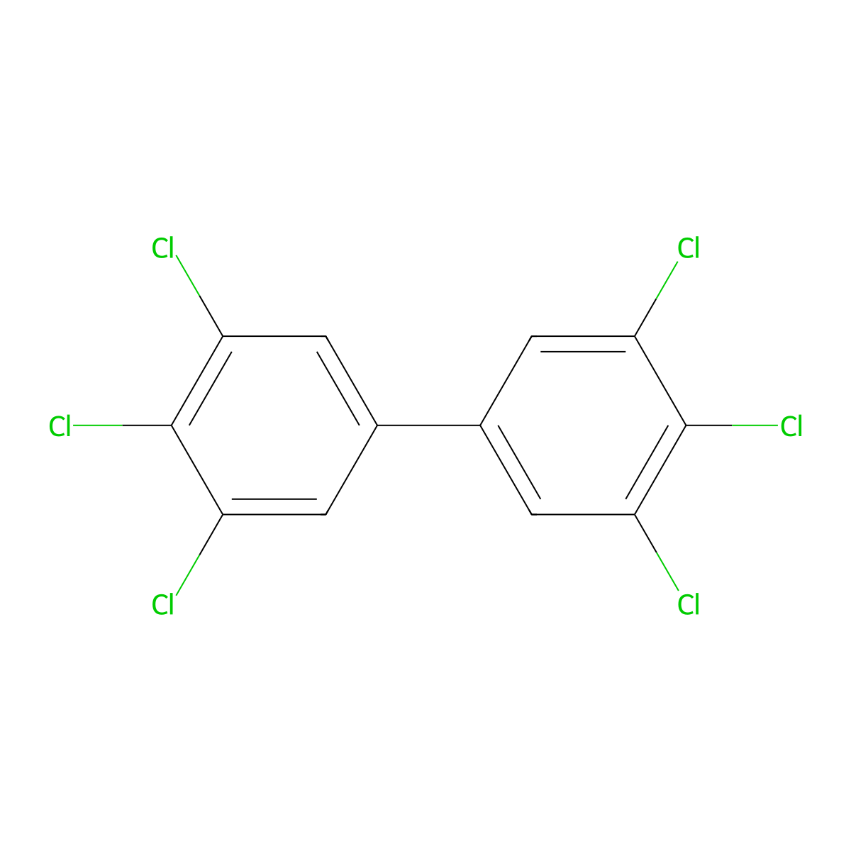 3,3',4,4',5,5'-Hexachlorobiphenyl molecular structure, CAS 32774-16-6