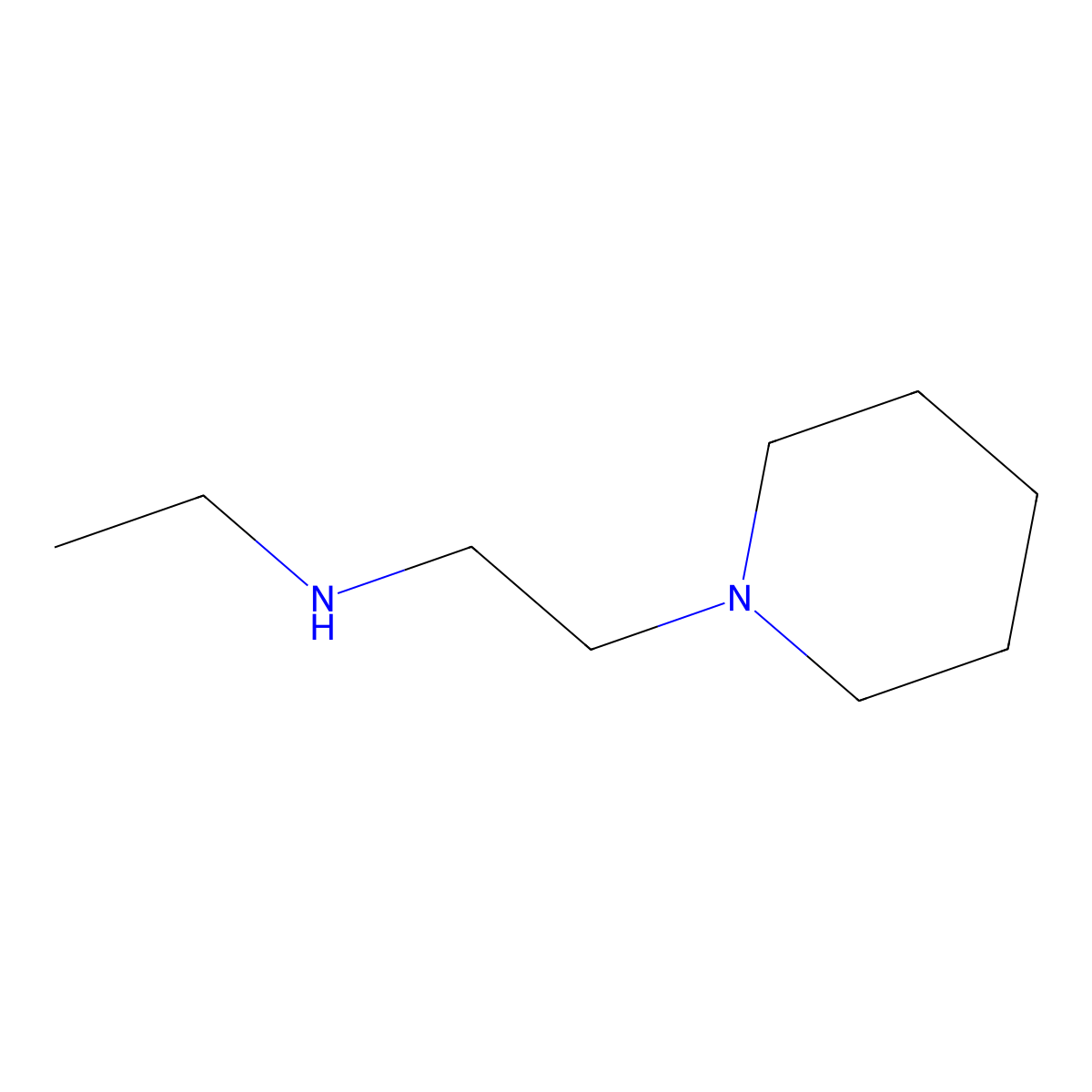 Ethyl[2-(piperidin-1-yl)ethyl]amine molecular structure, CAS 32776-21-9