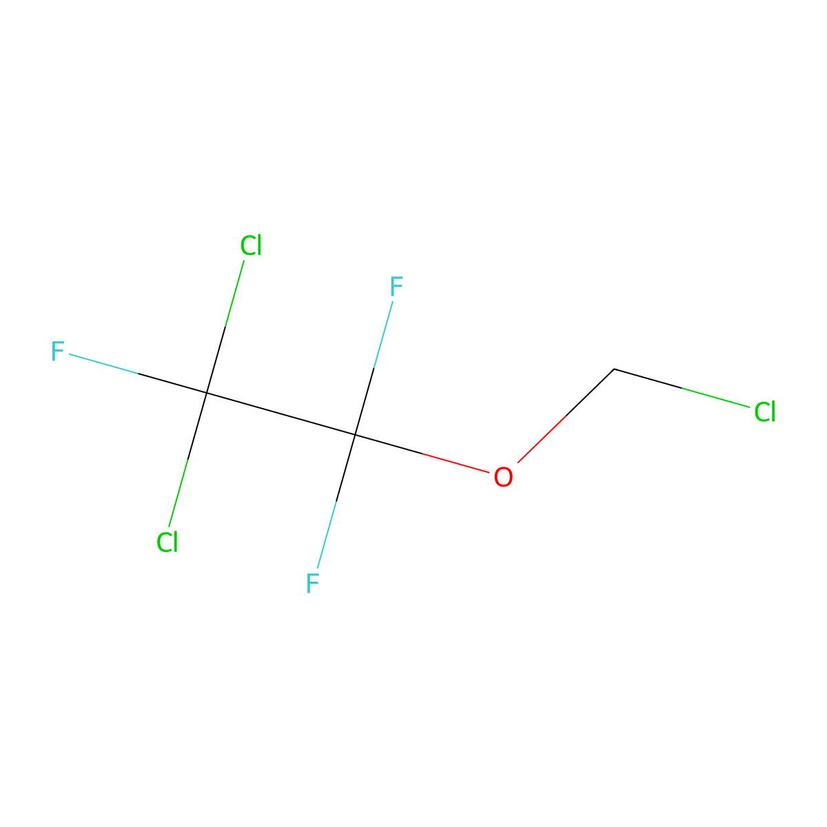 Chloromethyl 2,2-dichloro-1,1,2-trifluoroethyl ether molecular structure, CAS 32776-56-0