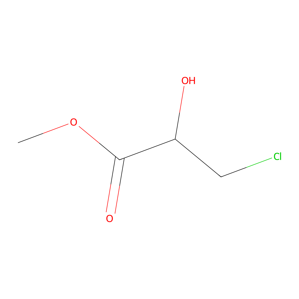 Methyl 3-chloro-2-hydroxypropanoate molecular structure, CAS 32777-04-1