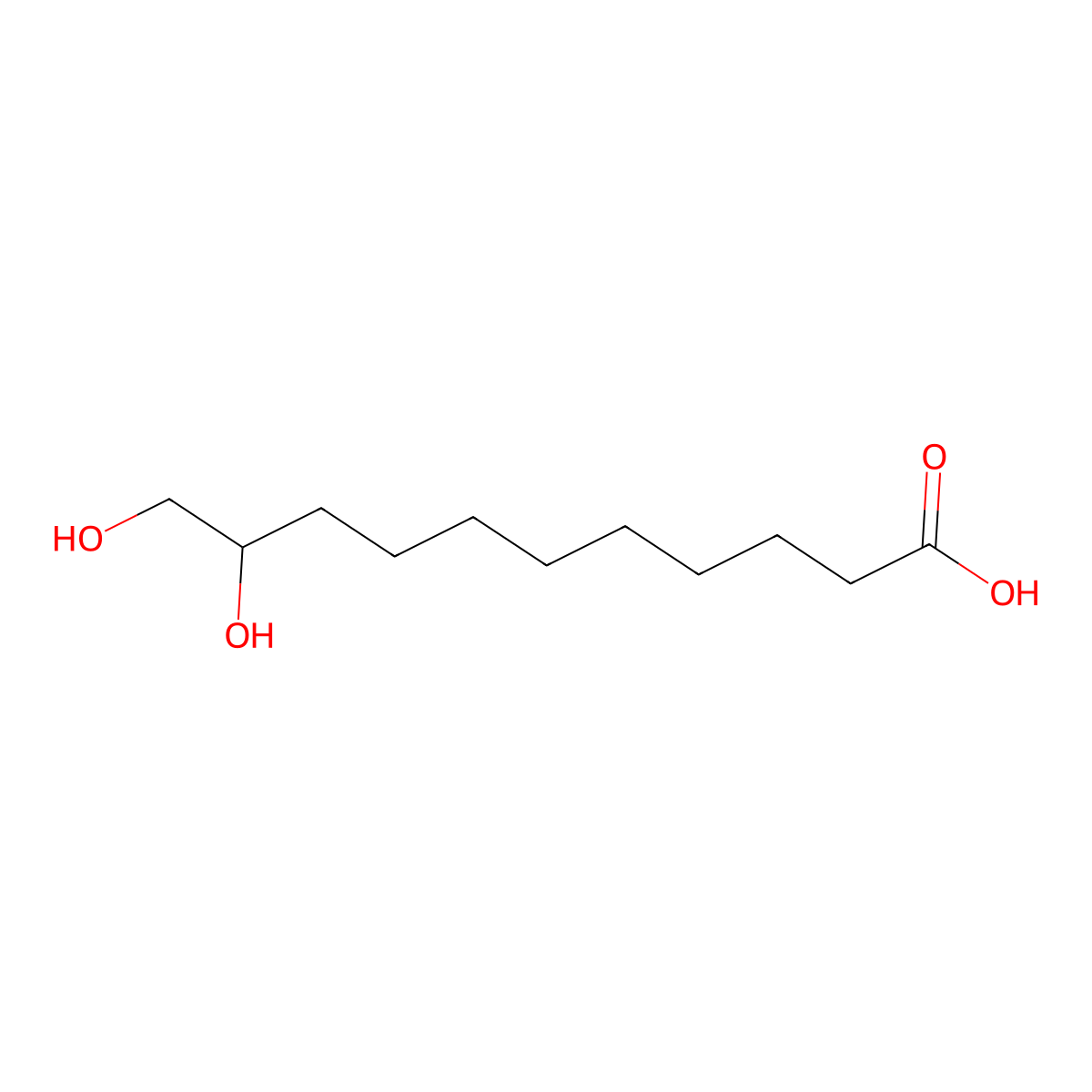 10,11-dihydroxyundecanoic Acid molecular structure, CAS 32779-22-9
