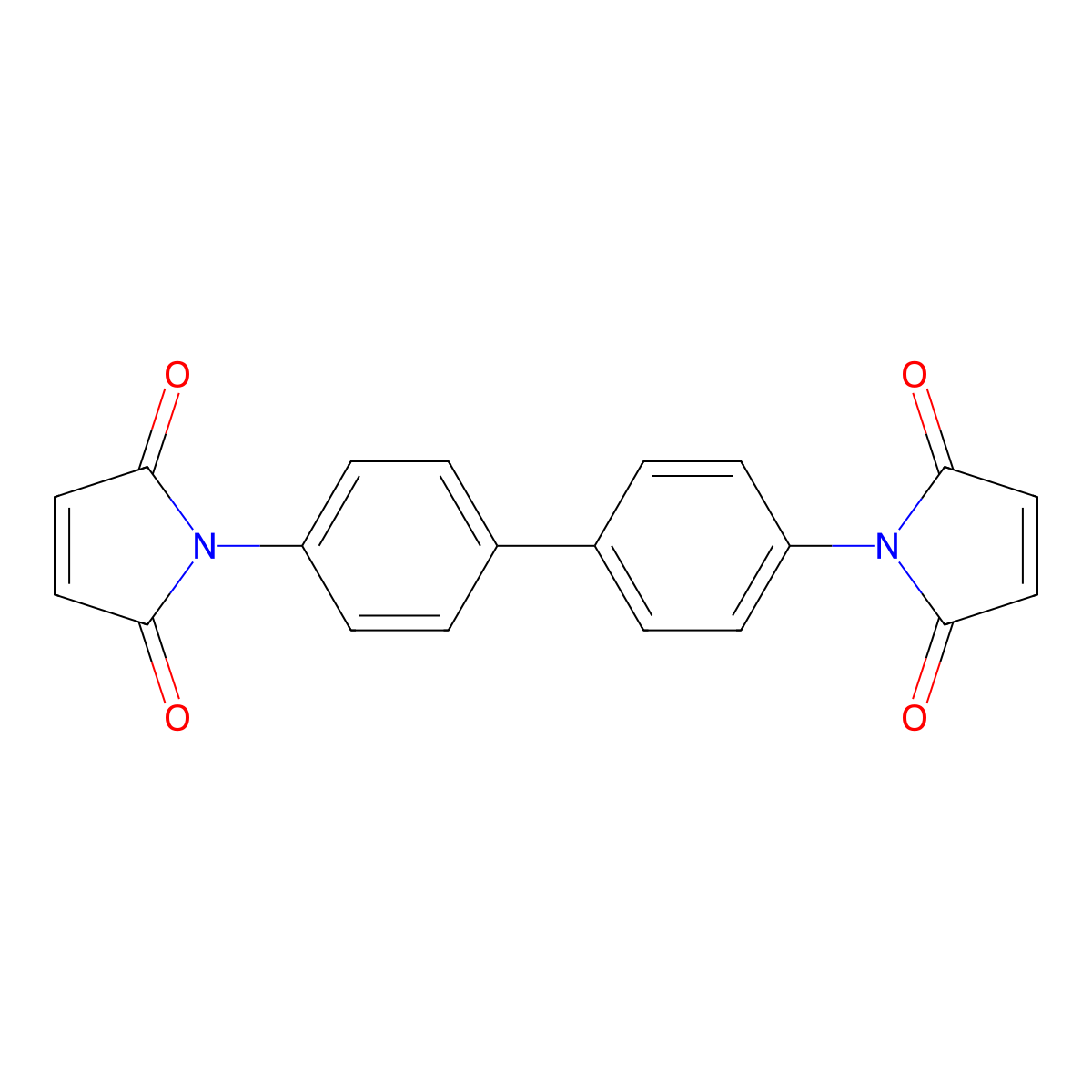 4,4'-Bis(maleimido)-1,1'-biphenyl molecular structure, CAS 3278-30-6