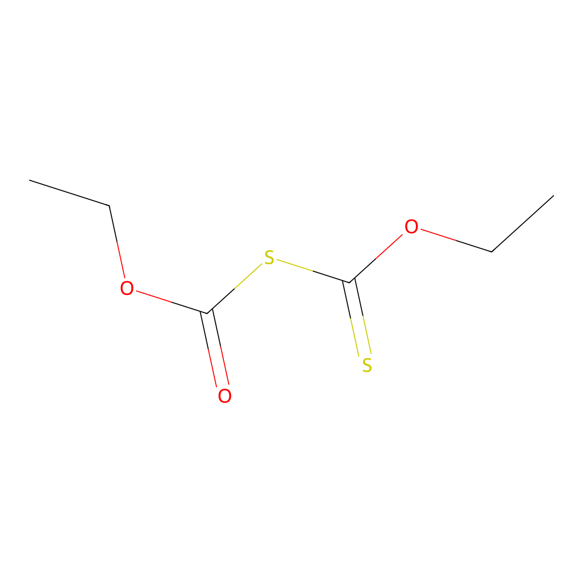 Thiodicarbonic acid ((HO)C(O)SC(S)(OH)), OC,OC'-diethyl ester molecular structure, CAS 3278-35-1