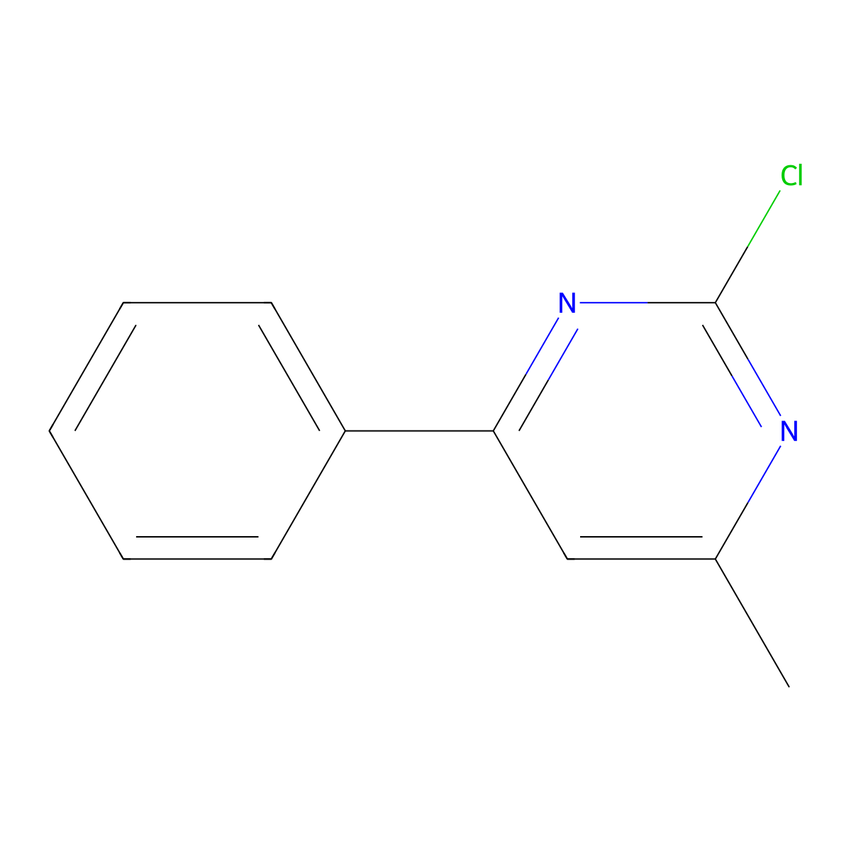 2-Chloro-4-methyl-6-phenylpyrimidine molecular structure, CAS 32785-40-3