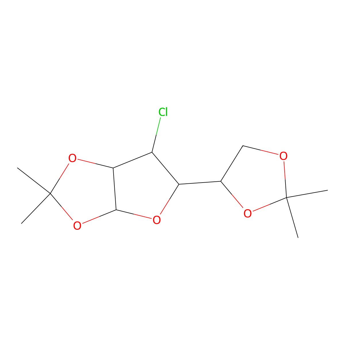 3-Chloro-3-deoxy-1,2:5,6-di-O-isopropylidene-a-D-glucofuranose molecular structure, CAS 32785-94-7