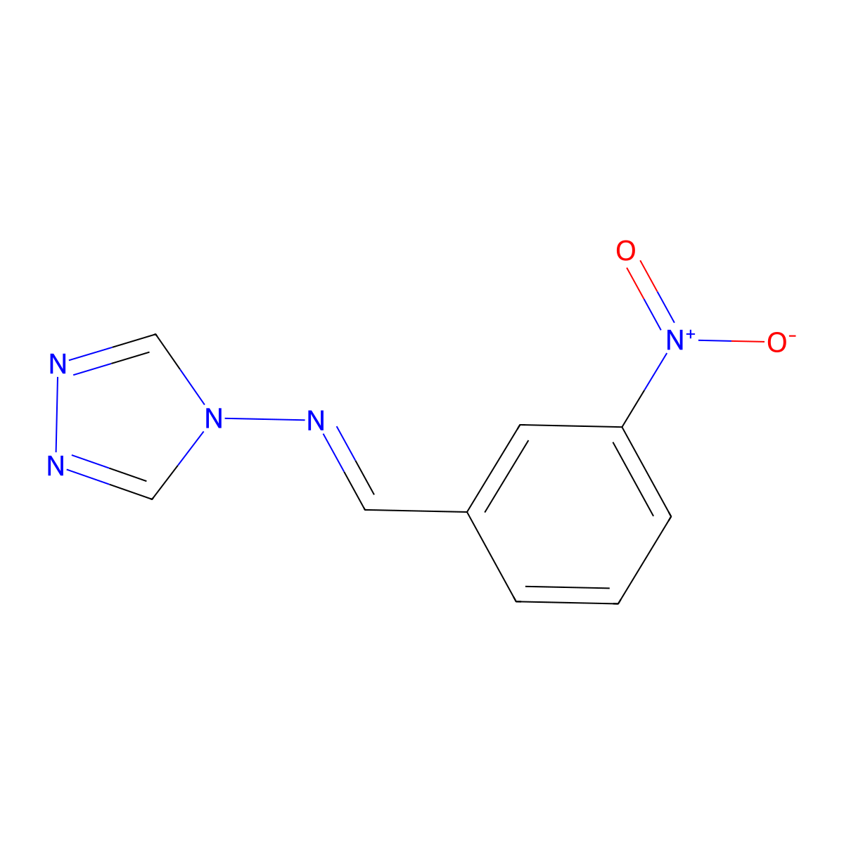 1-(3-Nitrophenyl)-N-(4H-1,2,4-triazol-4-yl)methanimine molecular structure, CAS 32787-80-7