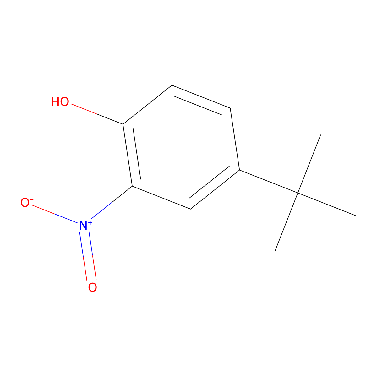 Phenol, 4-(1,1-dimethylethyl)-2-nitro- molecular structure, CAS 3279-07-0
