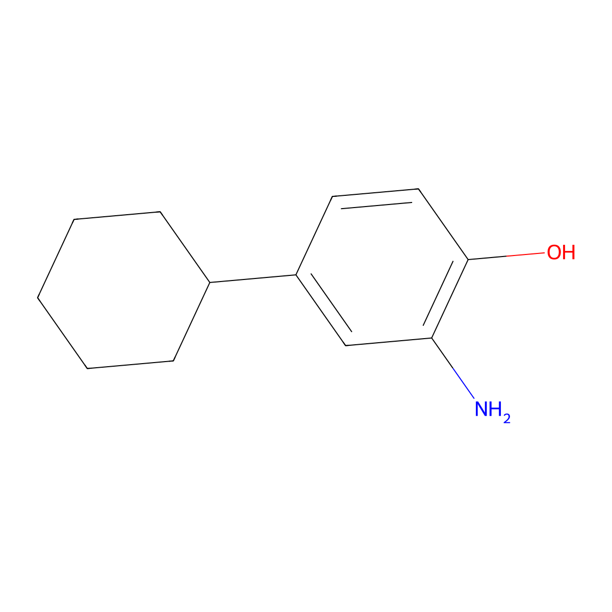 2-Amino-4-cyclohexylphenol molecular structure, CAS 3279-13-8