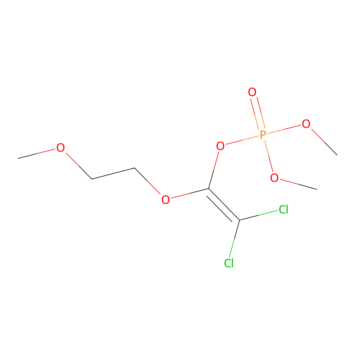 Phosphoric acid, (2,2-dichloro-1-(2-methoxyethoxy)vinyl) dimethyl ester molecular structure, CAS 3279-50-3