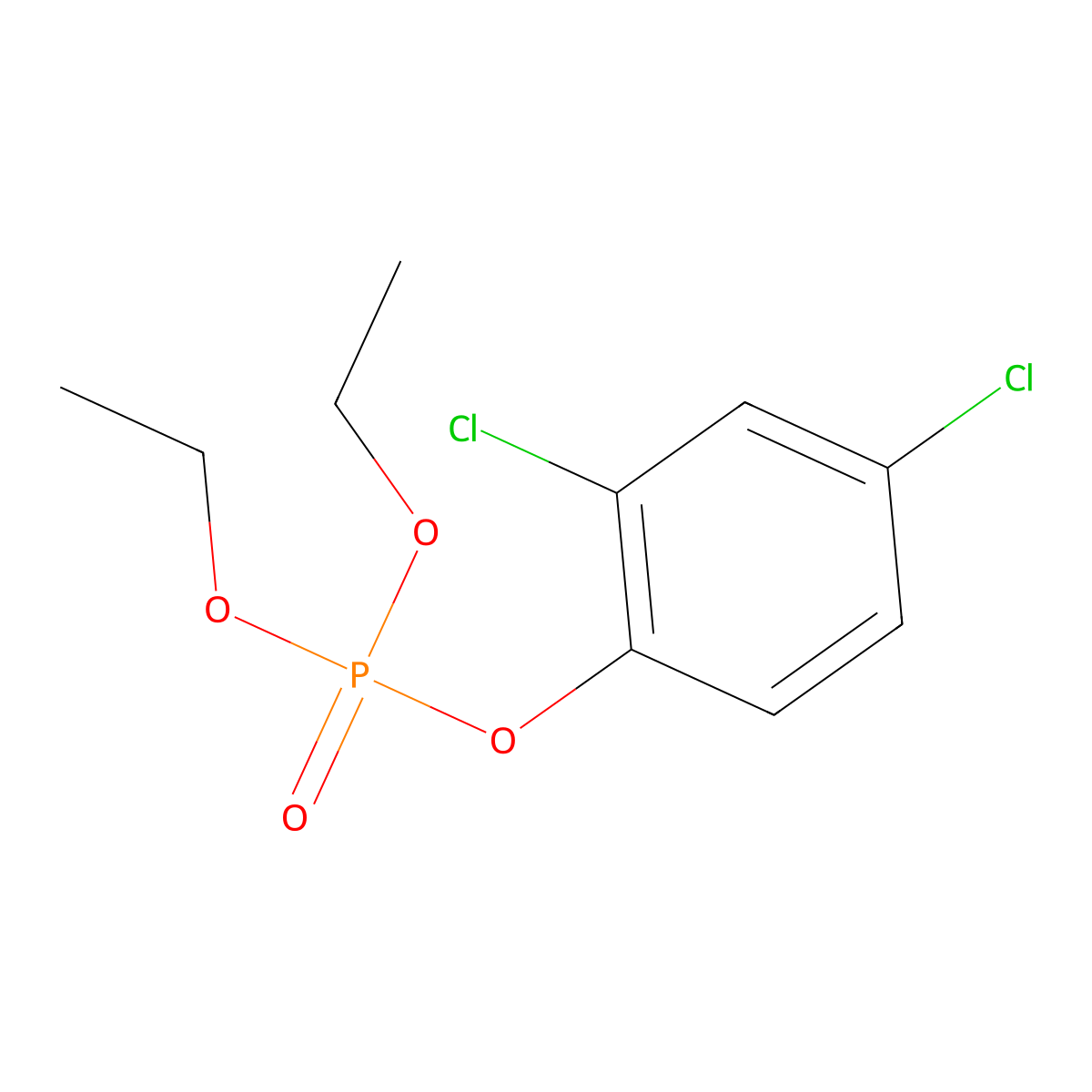2,4-Dichlorophenyl diethyl phosphate molecular structure, CAS 3279-62-7