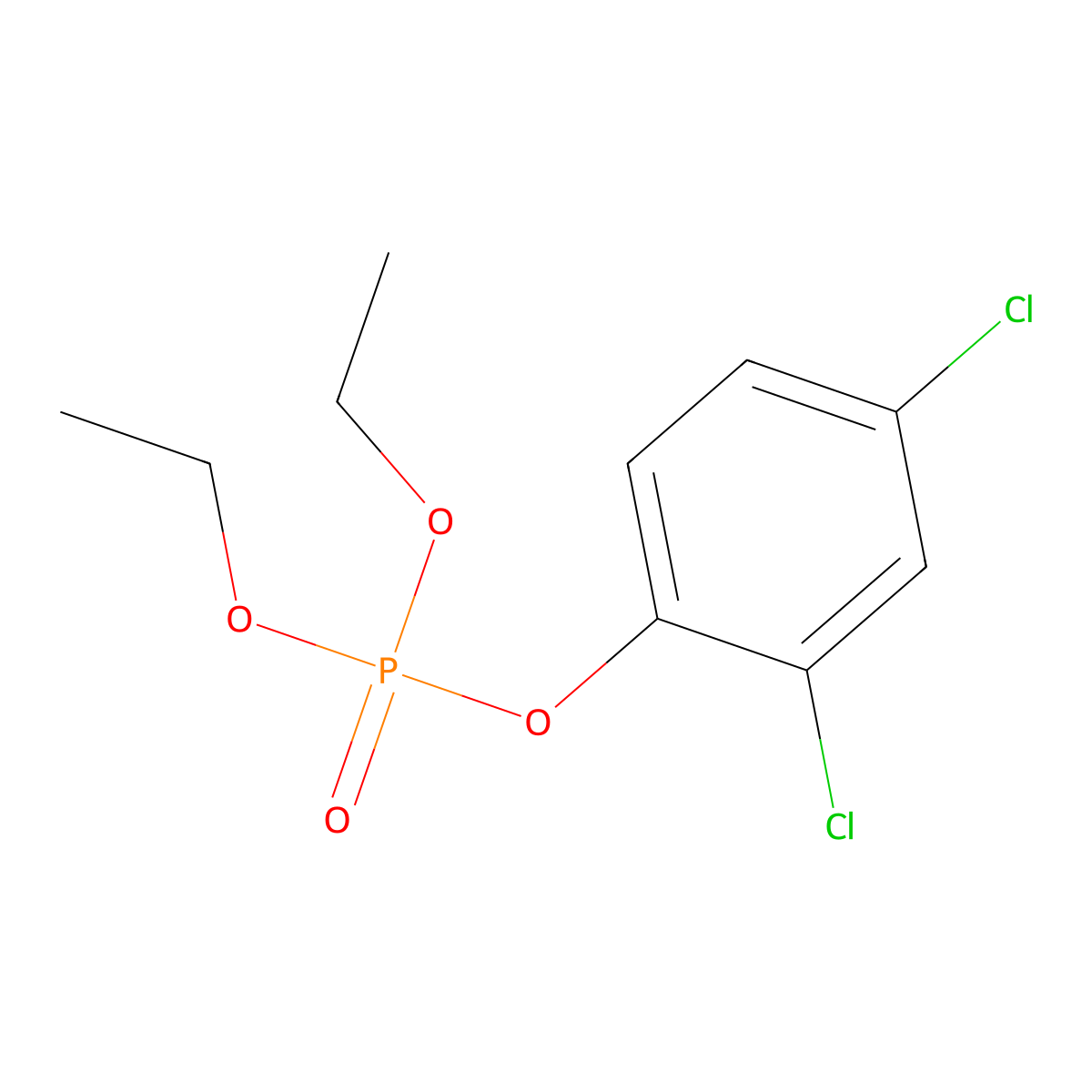 2,4-Dichlorophenyl diethyl phosphate molecular structure, CAS 3279-62-7