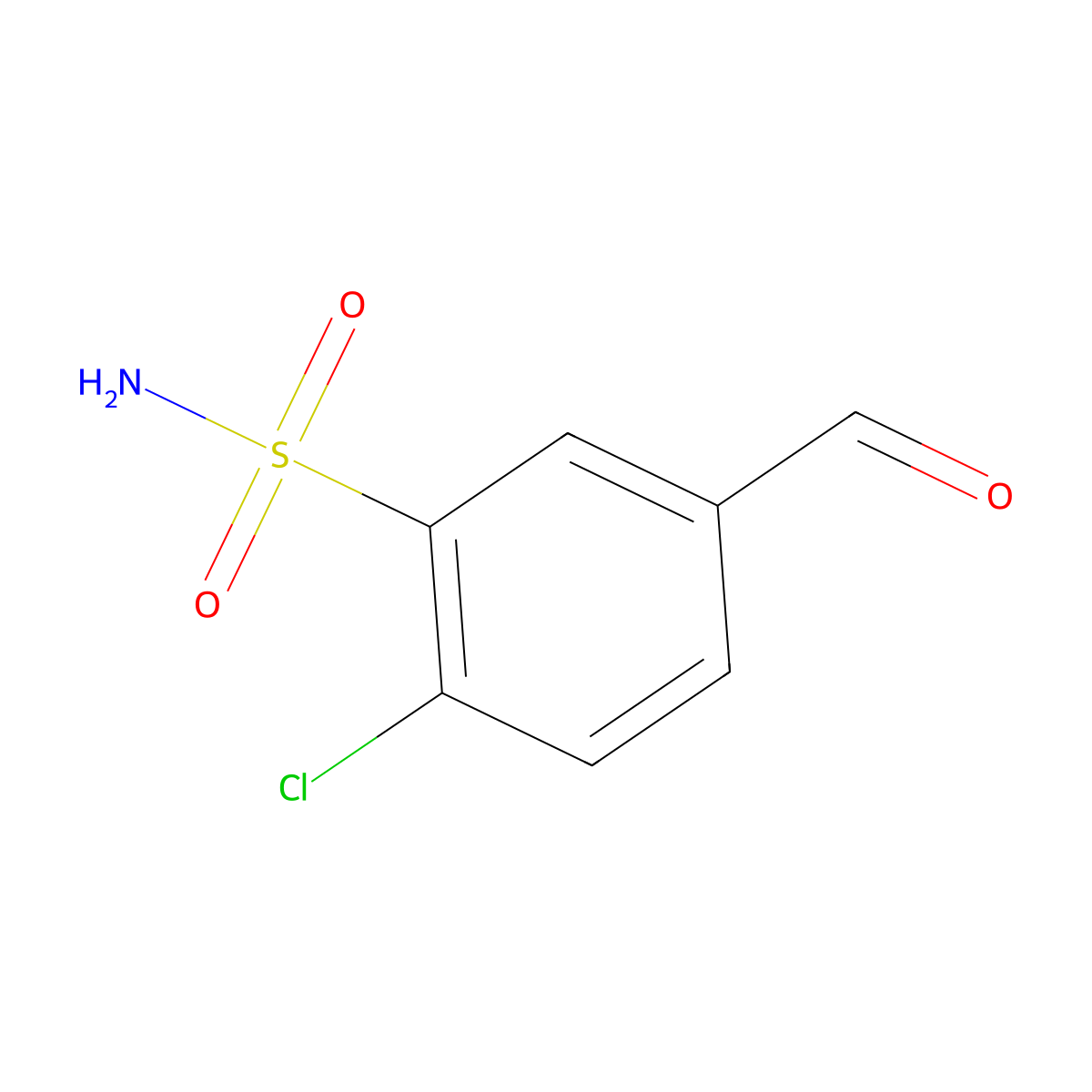 2-Chloro-5-formylbenzene-1-sulfonamide molecular structure, CAS 3279-81-0