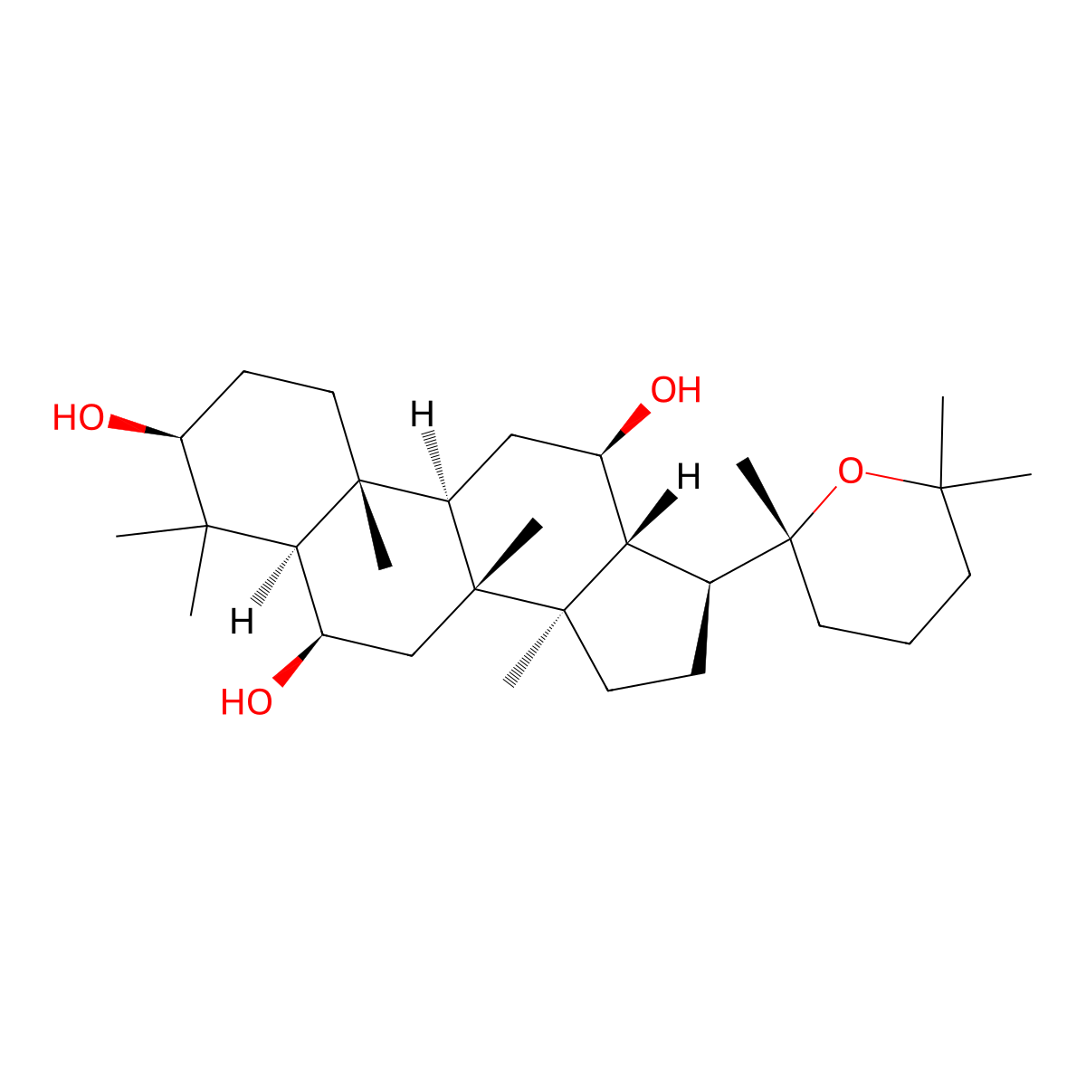 Panaxatriol molecular structure, CAS 32791-84-7