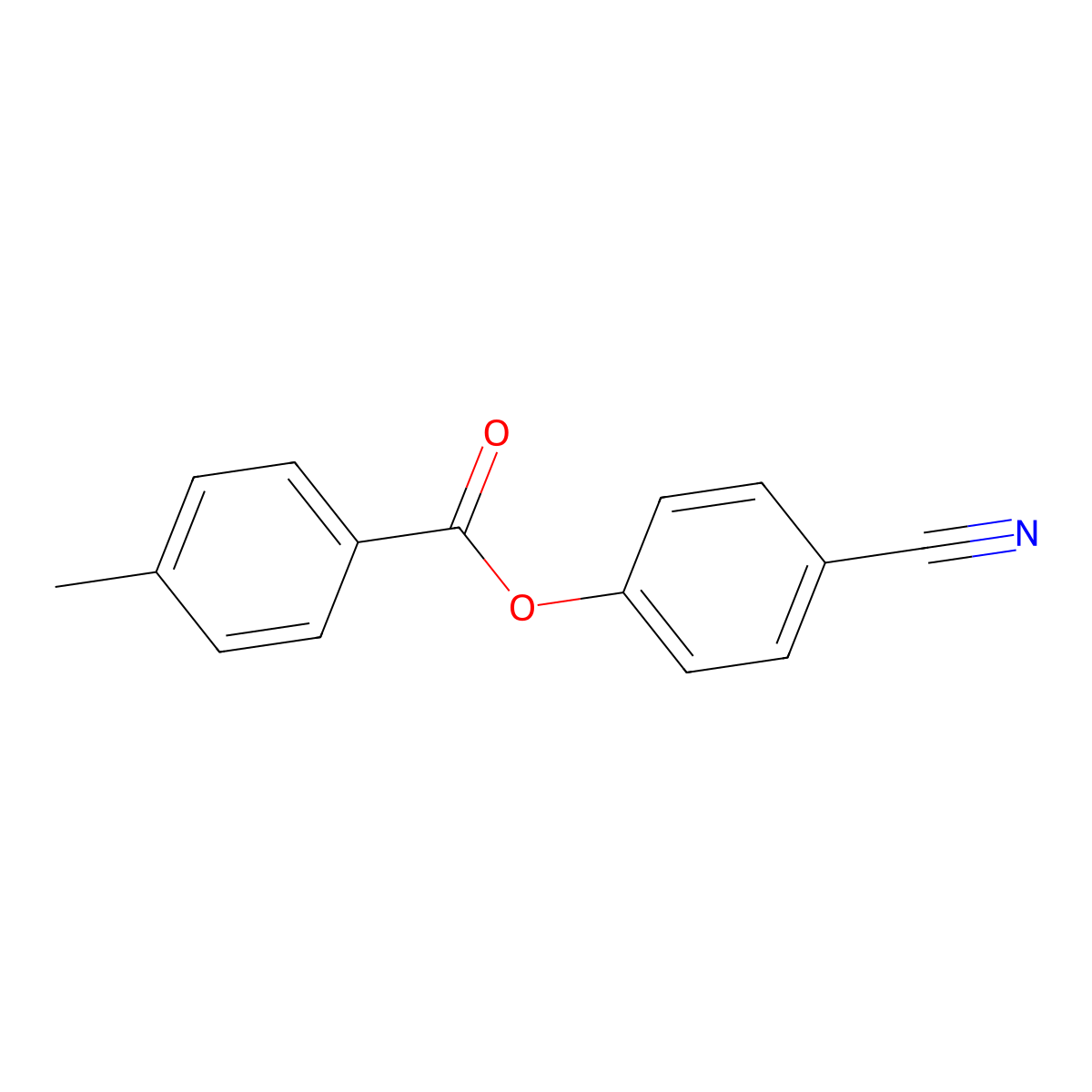 4-Cyanophenyl 4-methylbenzoate molecular structure, CAS 32792-42-0