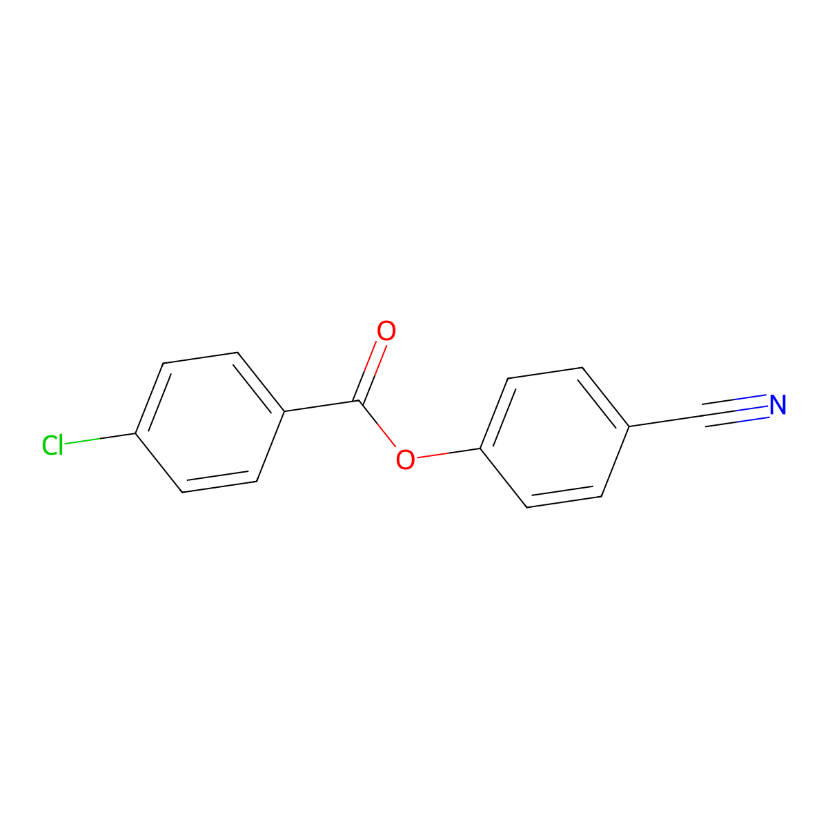 4-Chlorobenzoic acid, 4-cyanophenyl ester molecular structure, CAS 32792-53-3