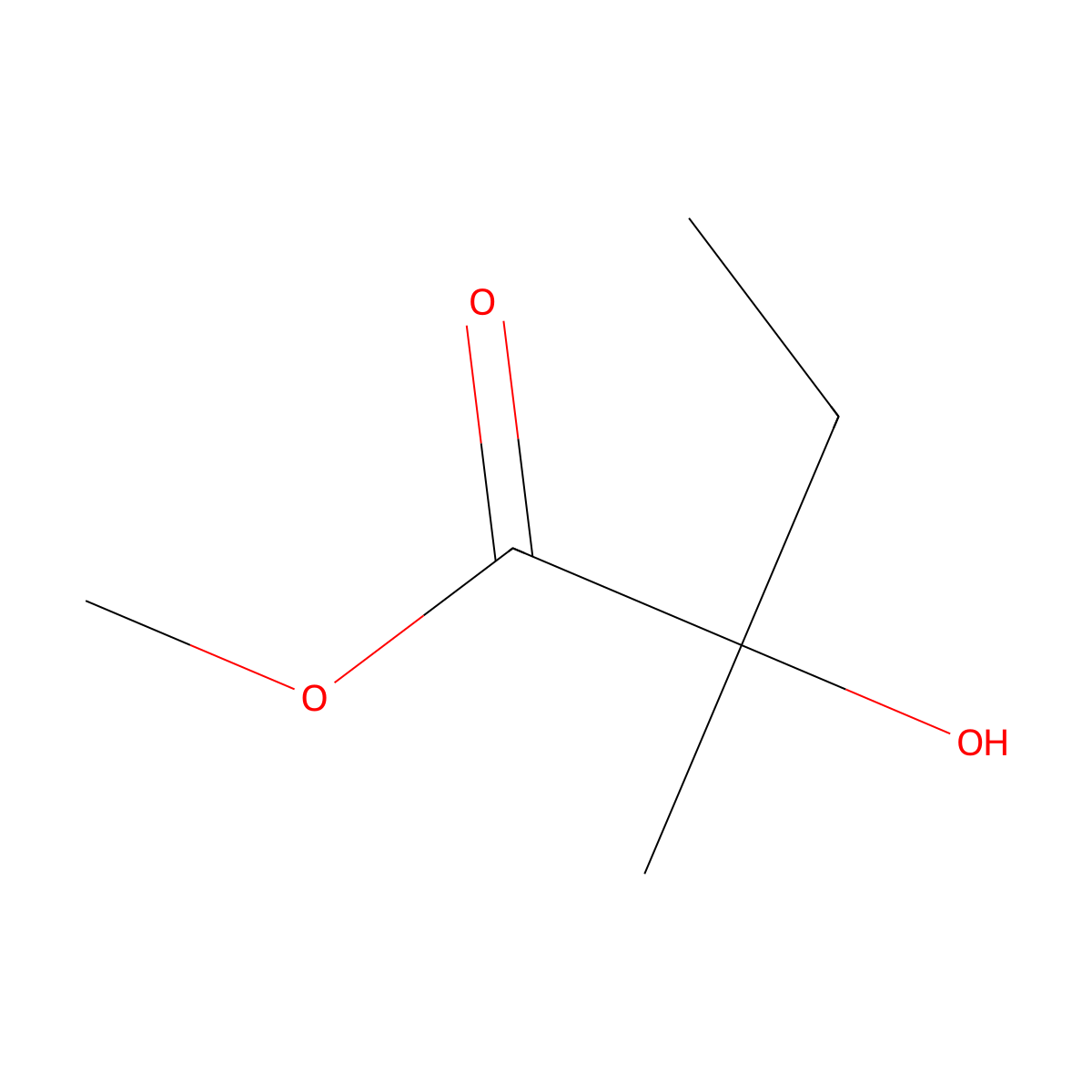 Methyl 2-hydroxy-2-methylbutanoate molecular structure, CAS 32793-34-3